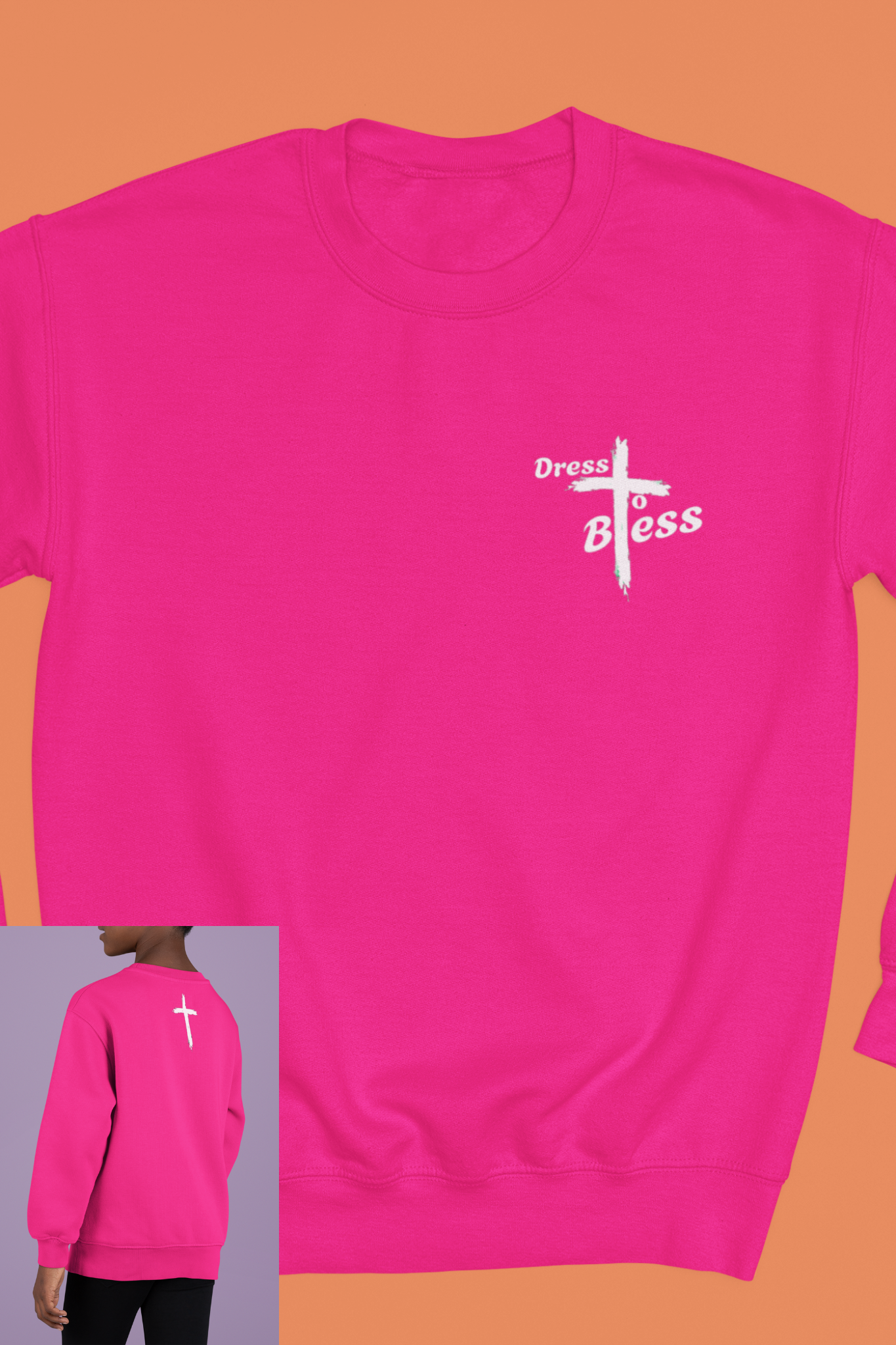 Youth Dress To Bless Cross Logo Unisex Crewneck