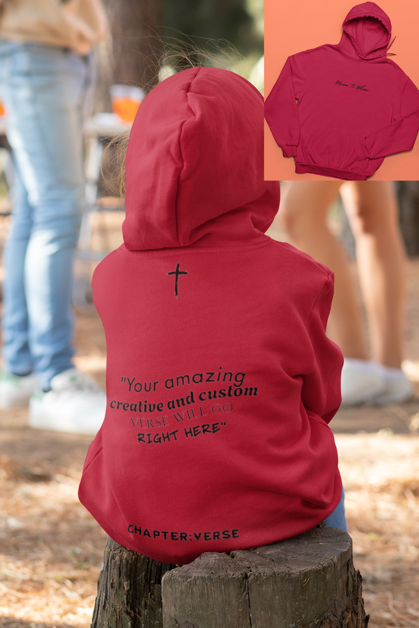 Custom Verse Only Youth “Dress To Bless” Cursive Logo Unisex Hoodies