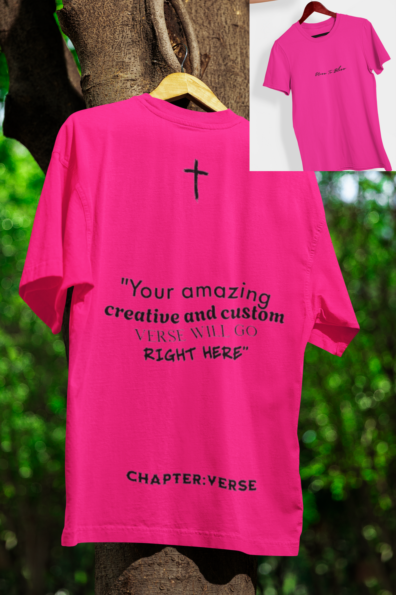 Custom Verse Only Adult “Dress To Bless” Cursive Logo Unisex T-Shirts