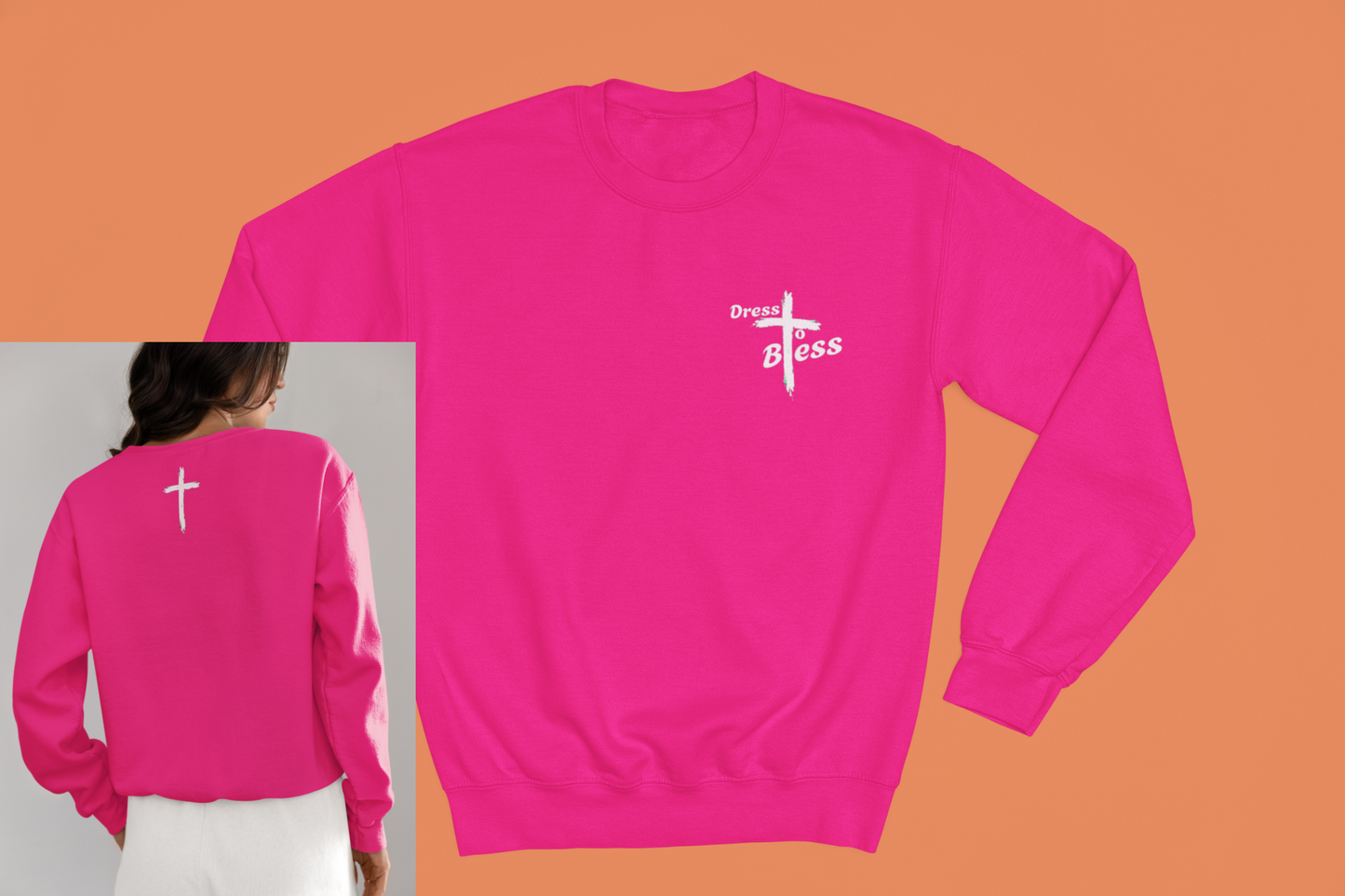 Adult “Dress To Bless” Cross Logo Unisex Crewnecks