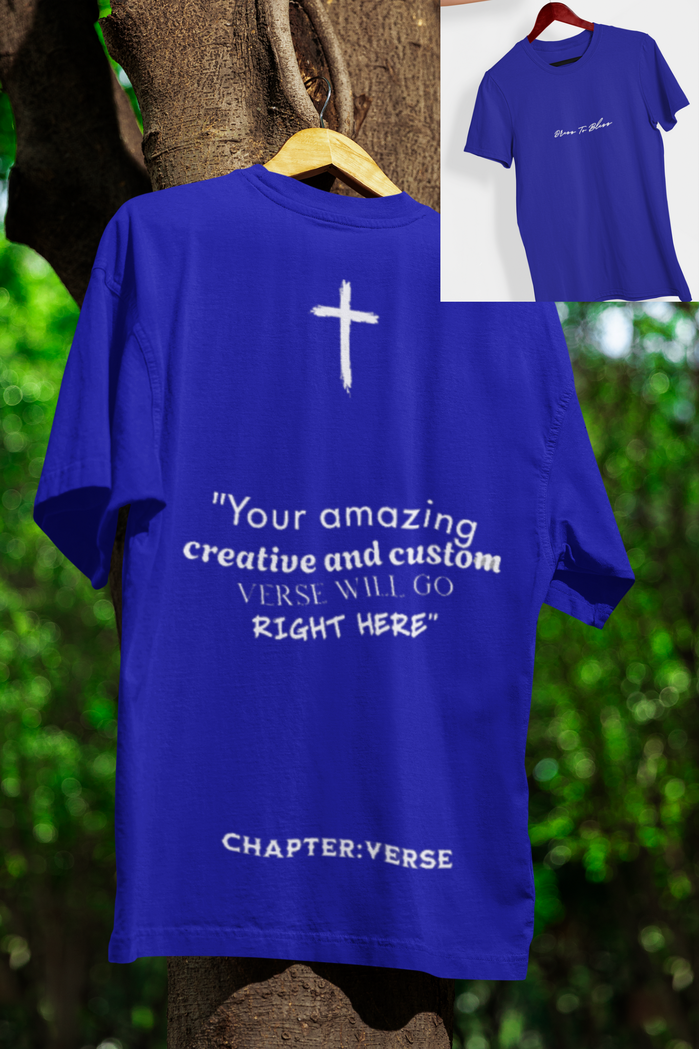 Custom Verse Only Adult “Dress To Bless” Cursive Logo Unisex T-Shirts