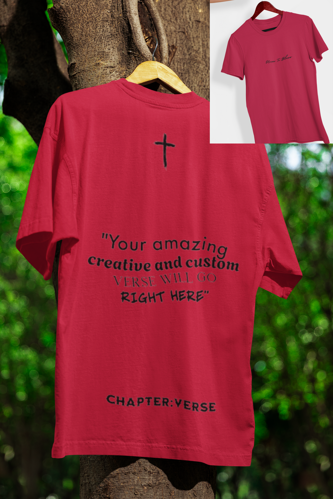 Custom Verse Only Adult “Dress To Bless” Cursive Logo Unisex T-Shirts