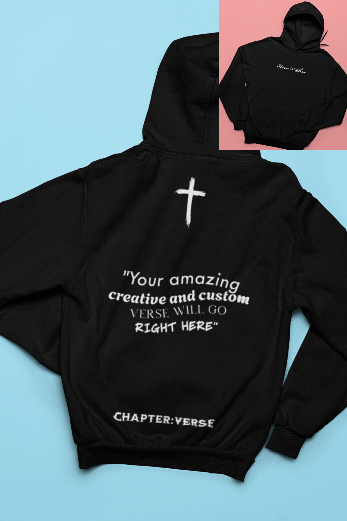 Custom Verse Only Adult “Dress To Bless” Cursive Logo Unisex Hoodies