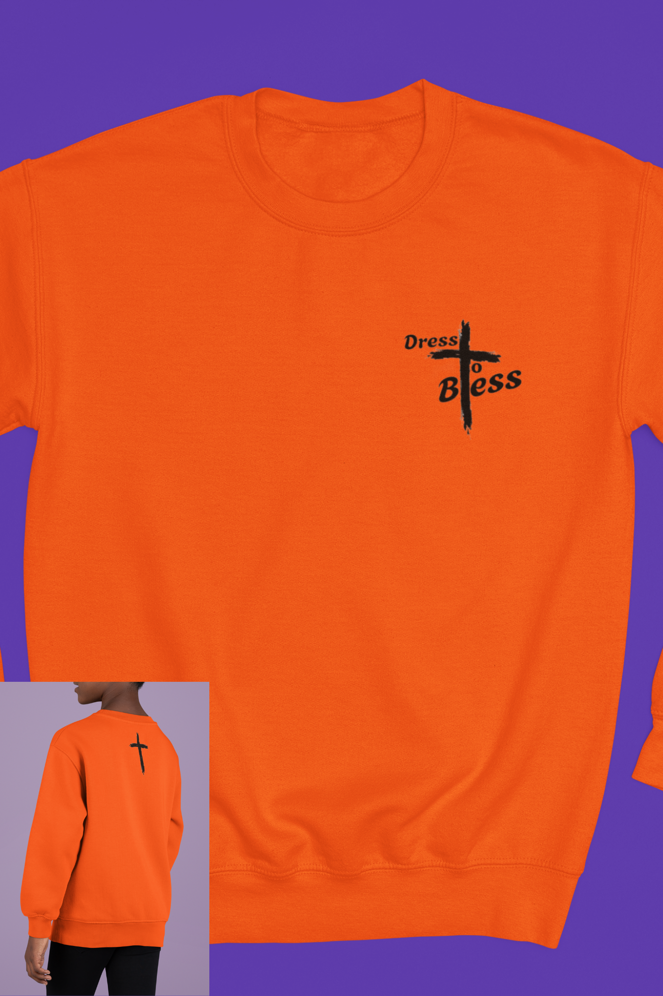 Youth Dress To Bless Cross Logo Unisex Crewneck