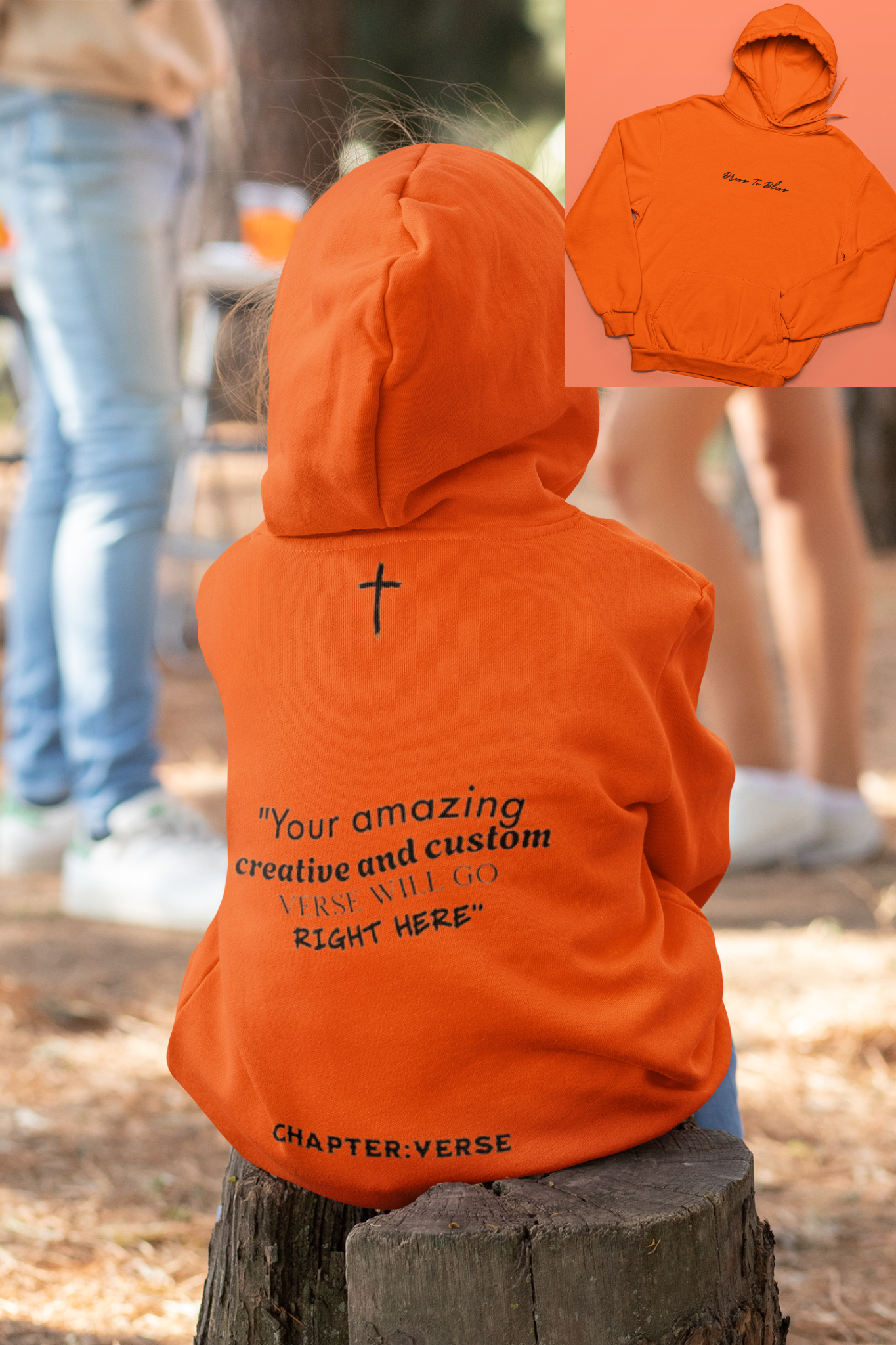 Custom Verse Only Youth “Dress To Bless” Cursive Logo Unisex Hoodies