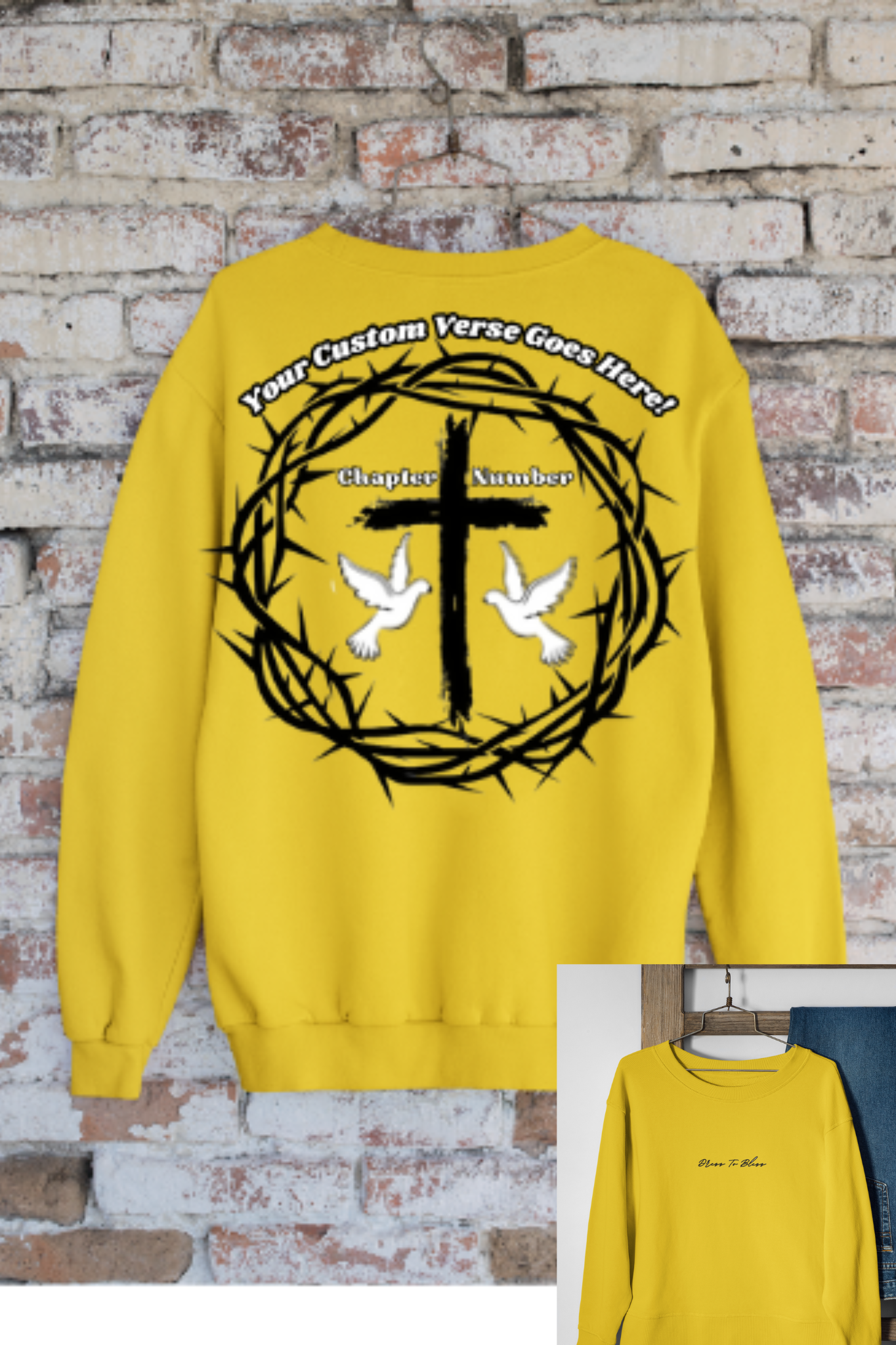 Custom Adult “Dress To Bless” Cursive Logo Unisex Crewnecks