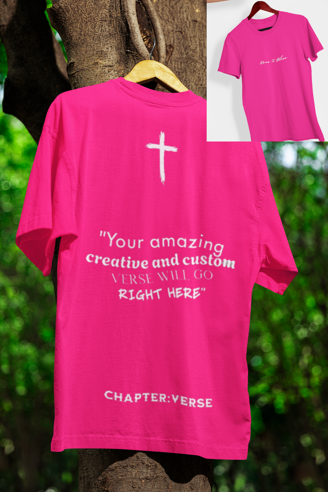 Custom Verse Only Adult “Dress To Bless” Cursive Logo Unisex T-Shirts