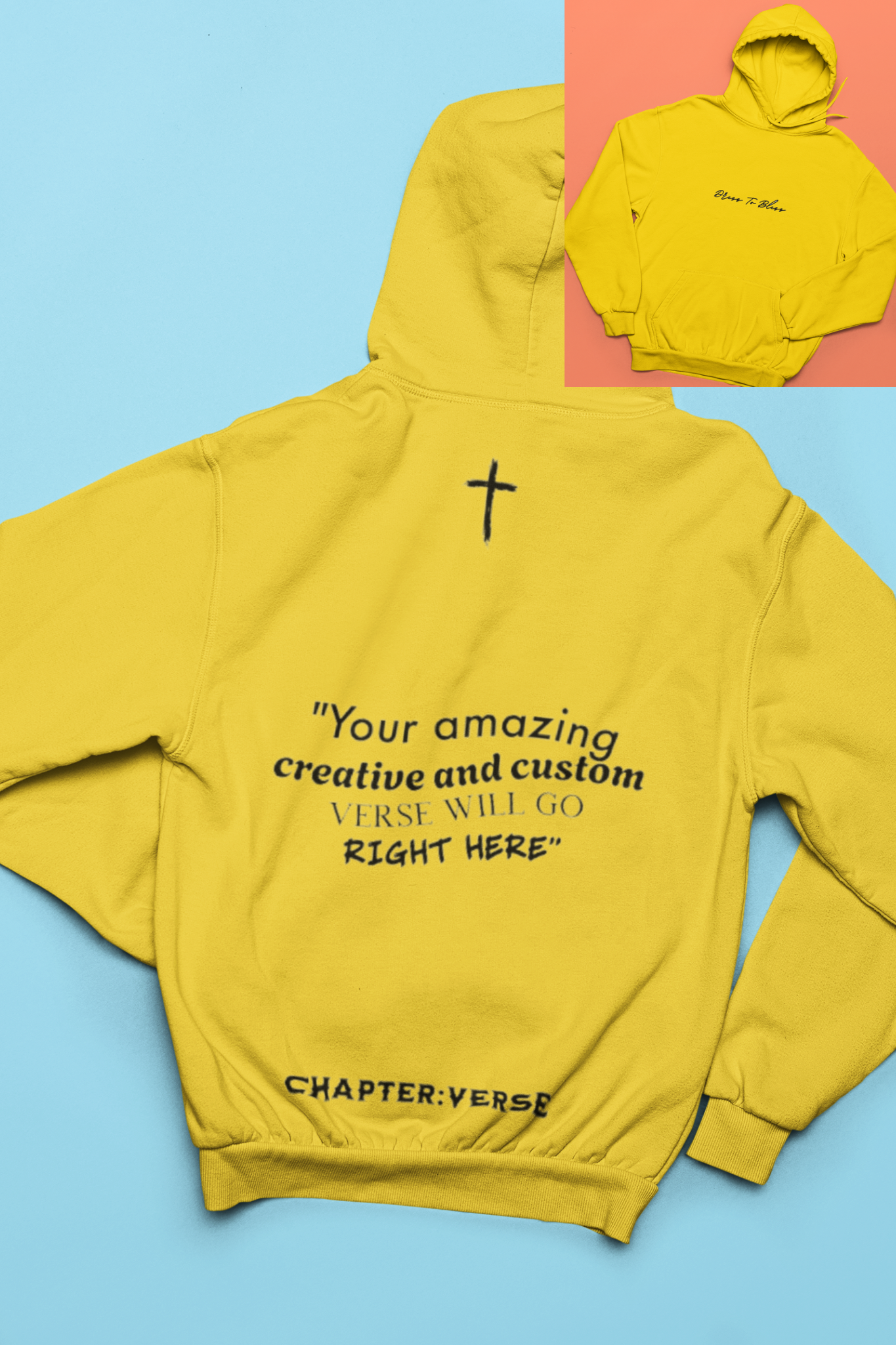 Custom Verse Only Adult “Dress To Bless” Cursive Logo Unisex Hoodies