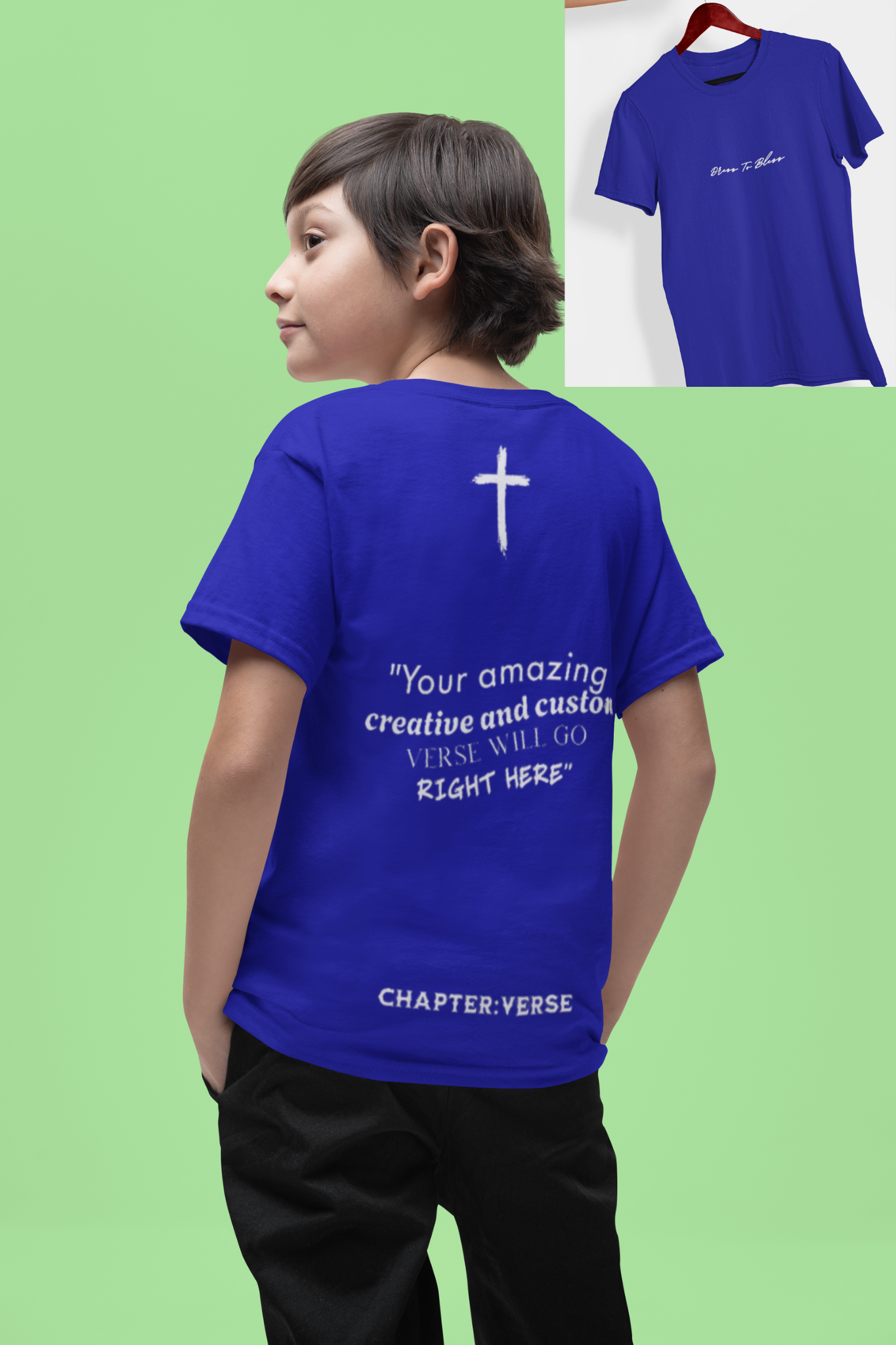 Custom Verse Only Youth “Dress To Bless” Cursive Logo Unisex T-Shirts