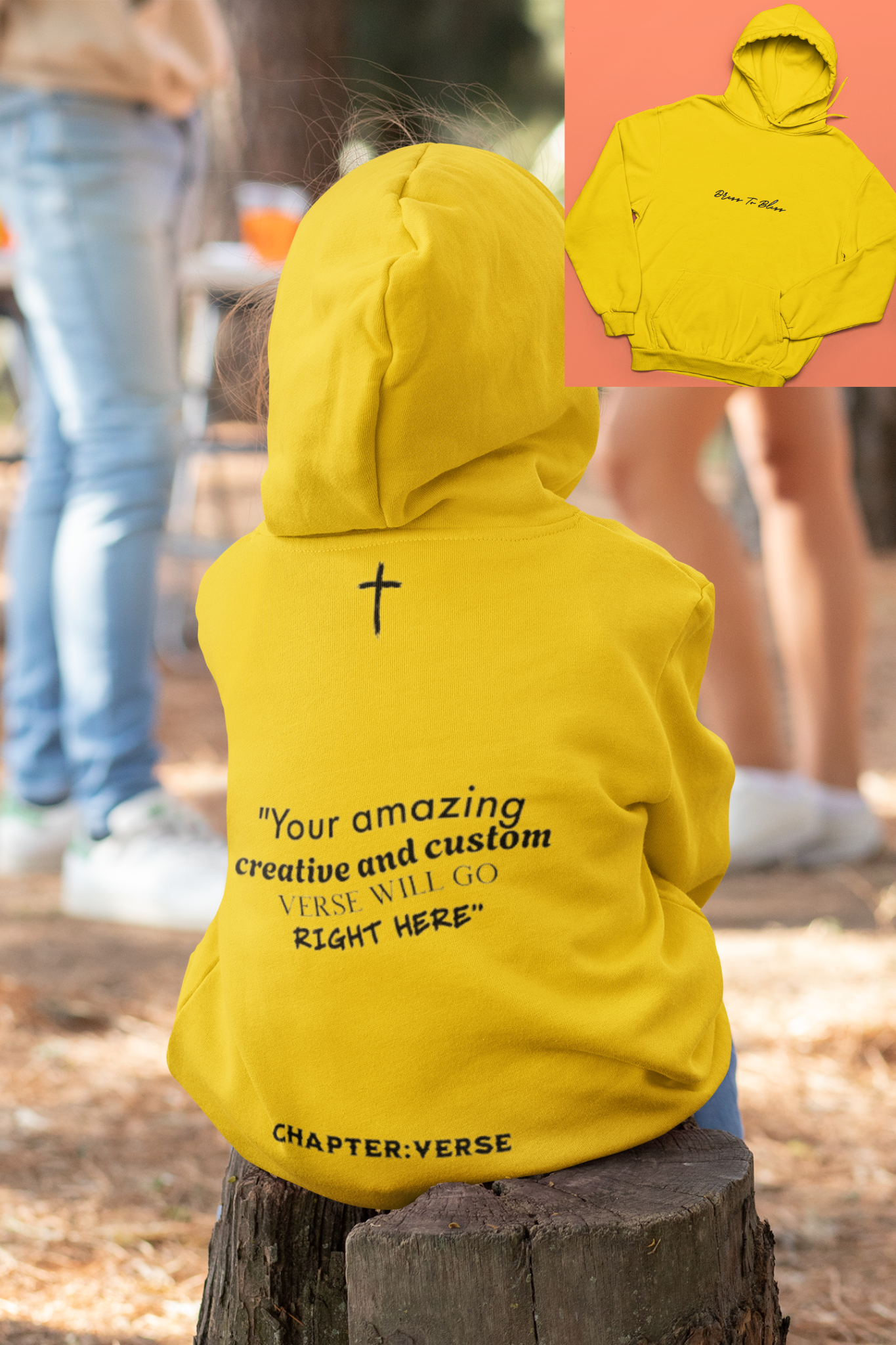 Custom Verse Only Youth “Dress To Bless” Cursive Logo Unisex Hoodies