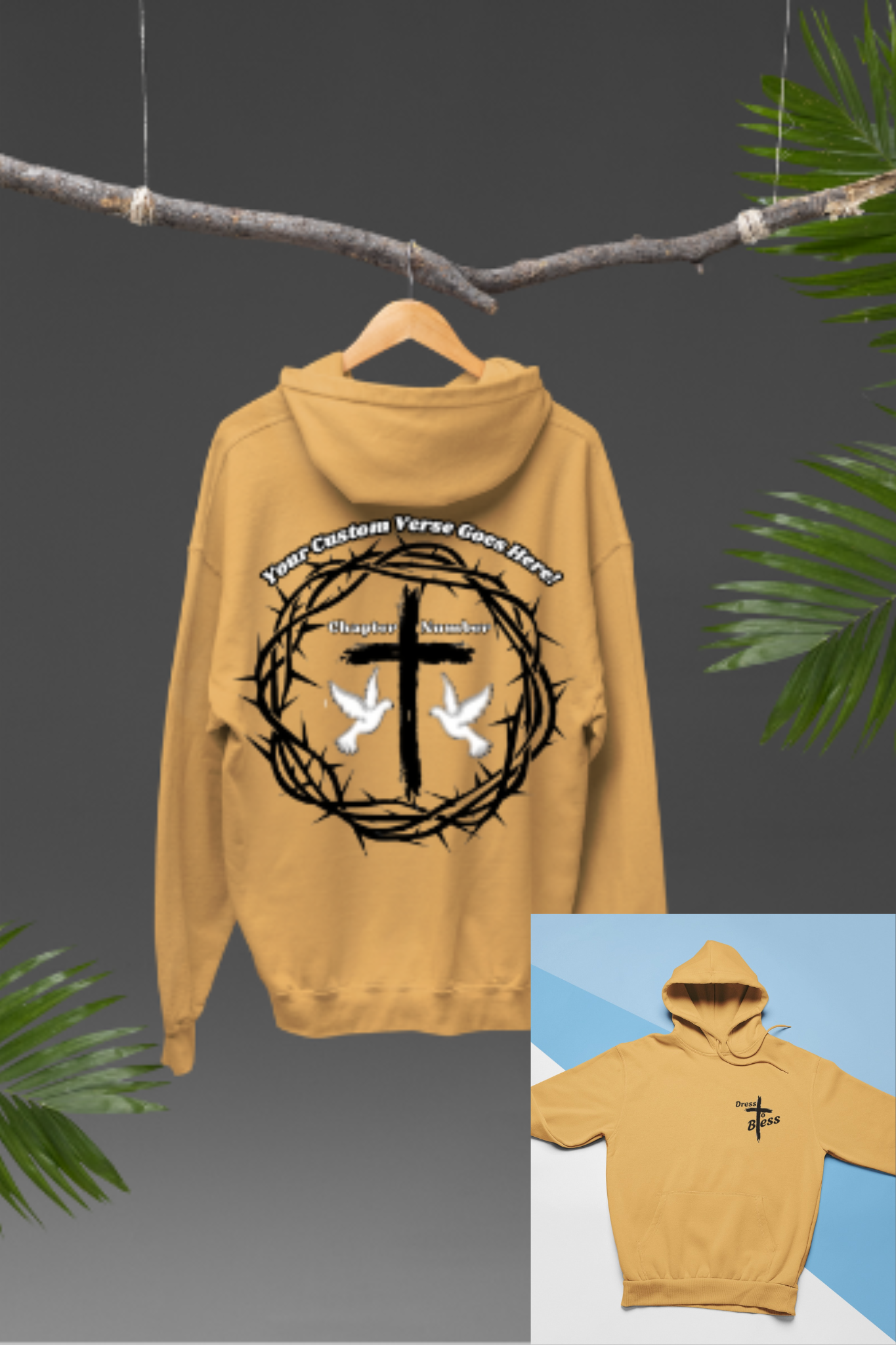 Custom Youth Dress To Bless Cross Logo Unisex Hoodie