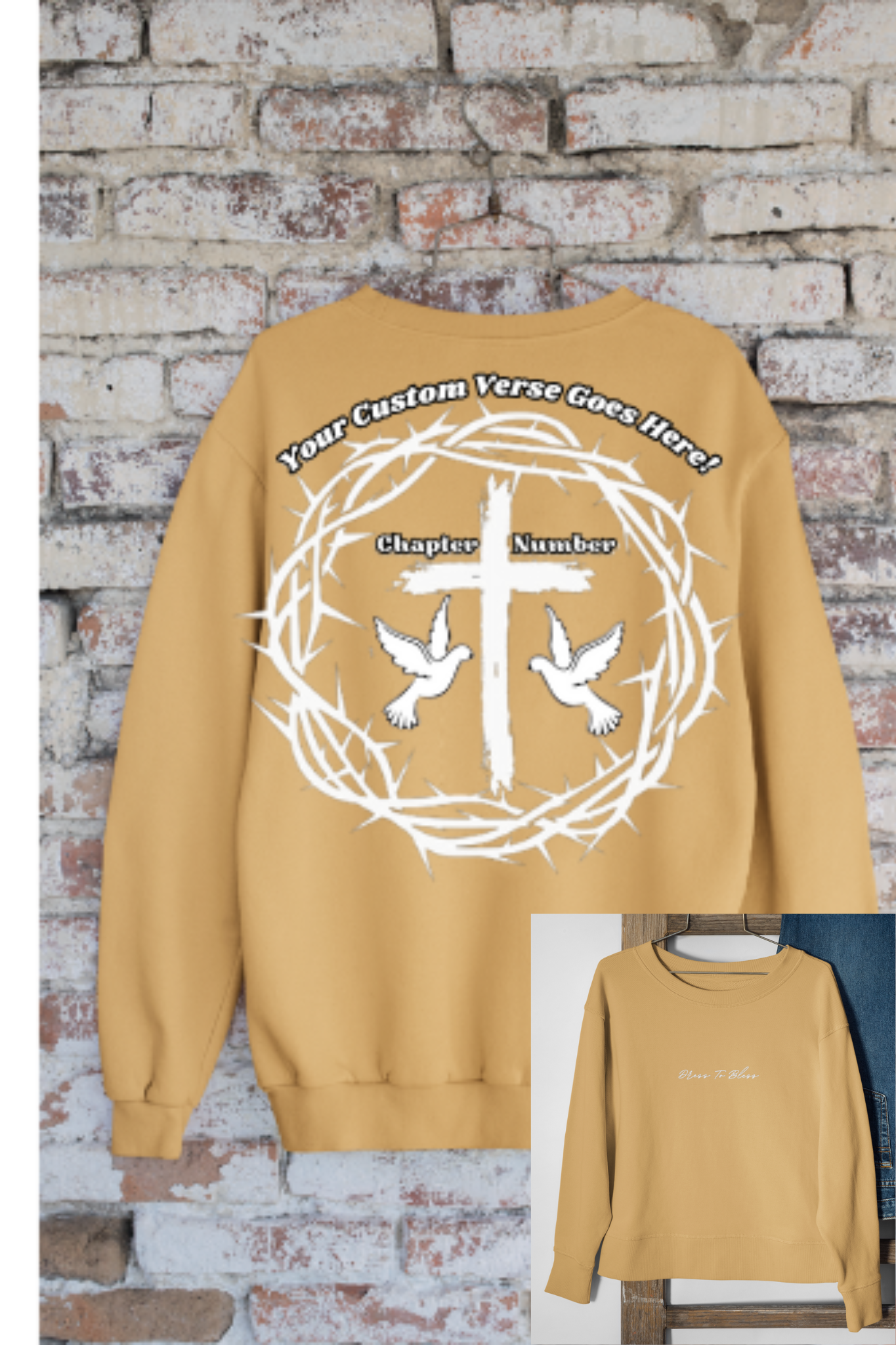 Custom Adult “Dress To Bless” Cursive Logo Unisex Crewnecks