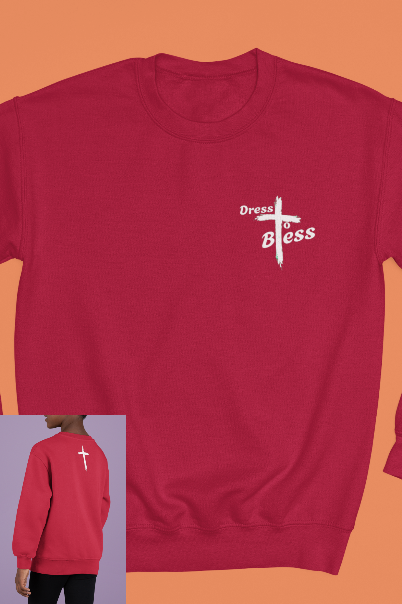 Youth Dress To Bless Cross Logo Unisex Crewneck