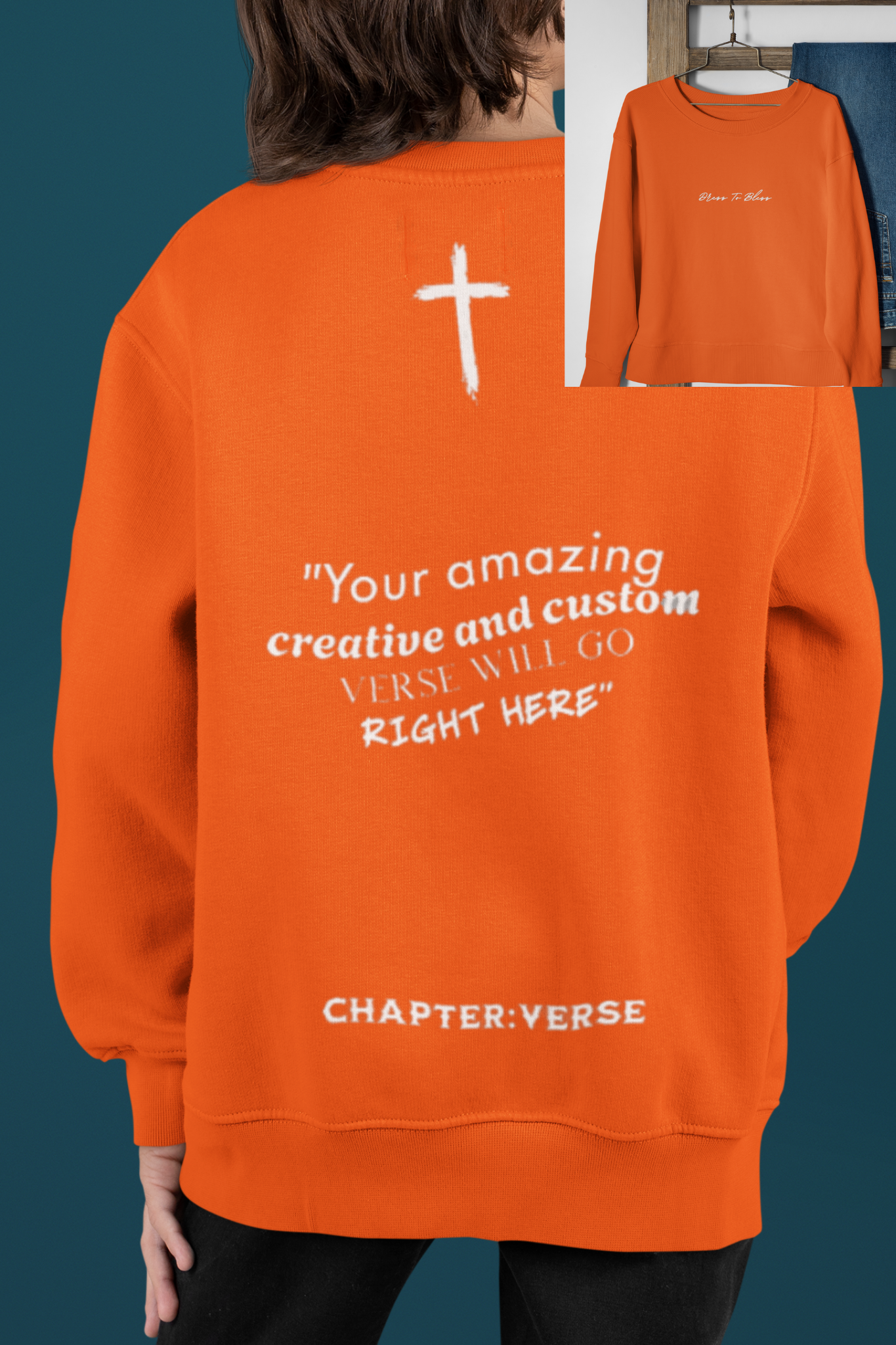 Custom Verse Only Youth “Dress To Bless” Cursive Logo Unisex Crewnecks