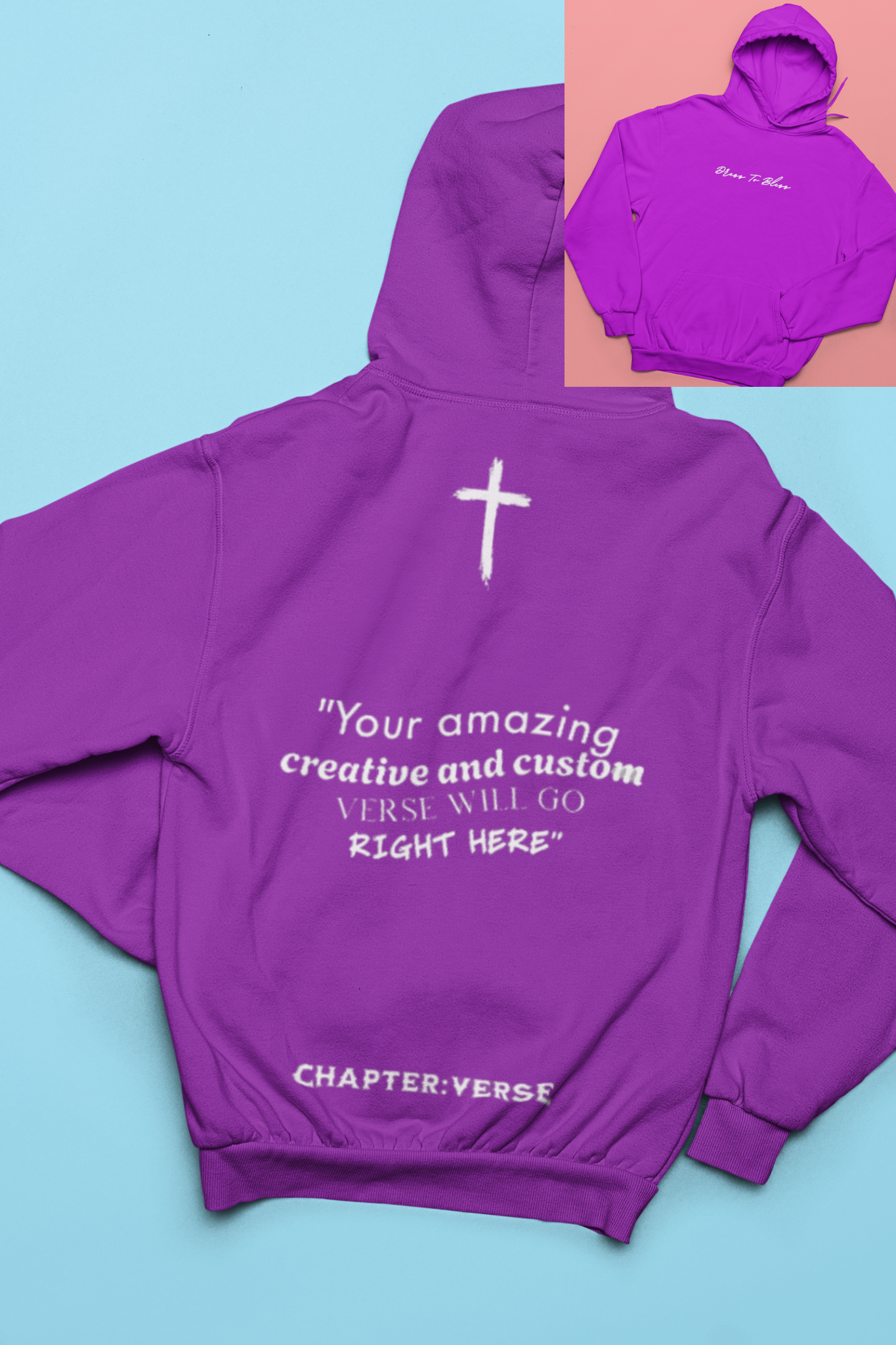 Custom Verse Only Adult “Dress To Bless” Cursive Logo Unisex Hoodies