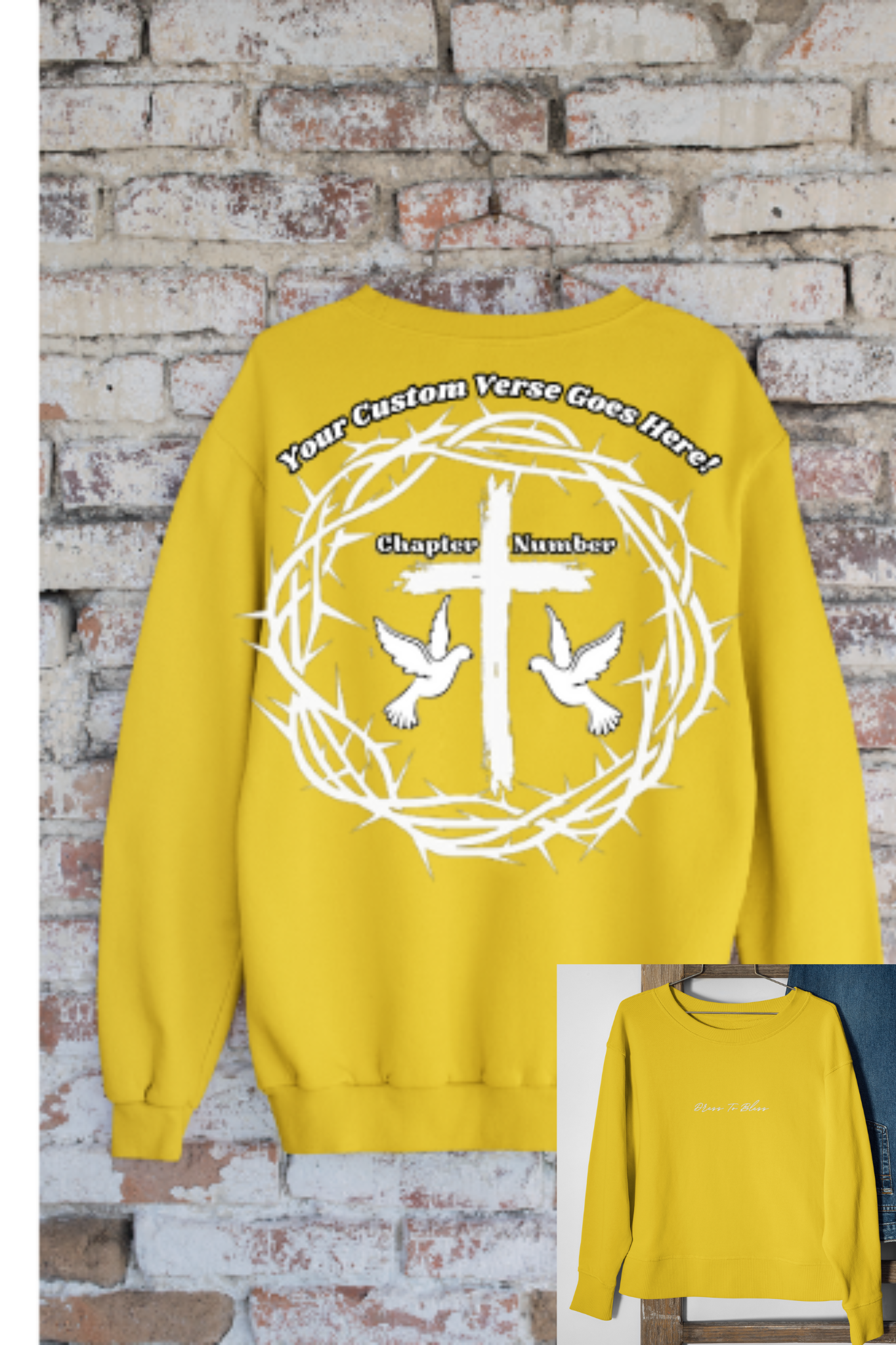 Custom Adult “Dress To Bless” Cursive Logo Unisex Crewnecks