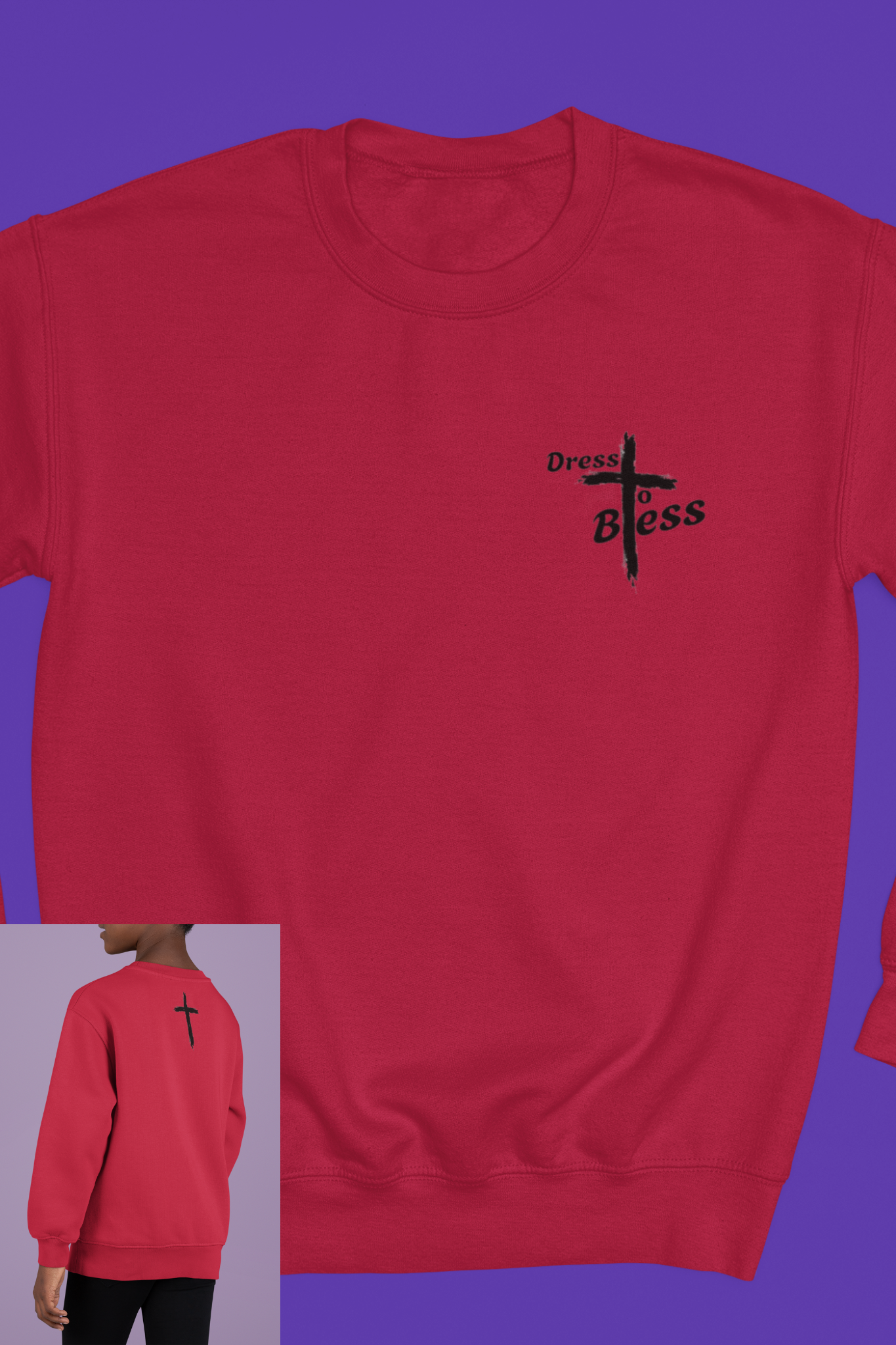 Youth Dress To Bless Cross Logo Unisex Crewneck