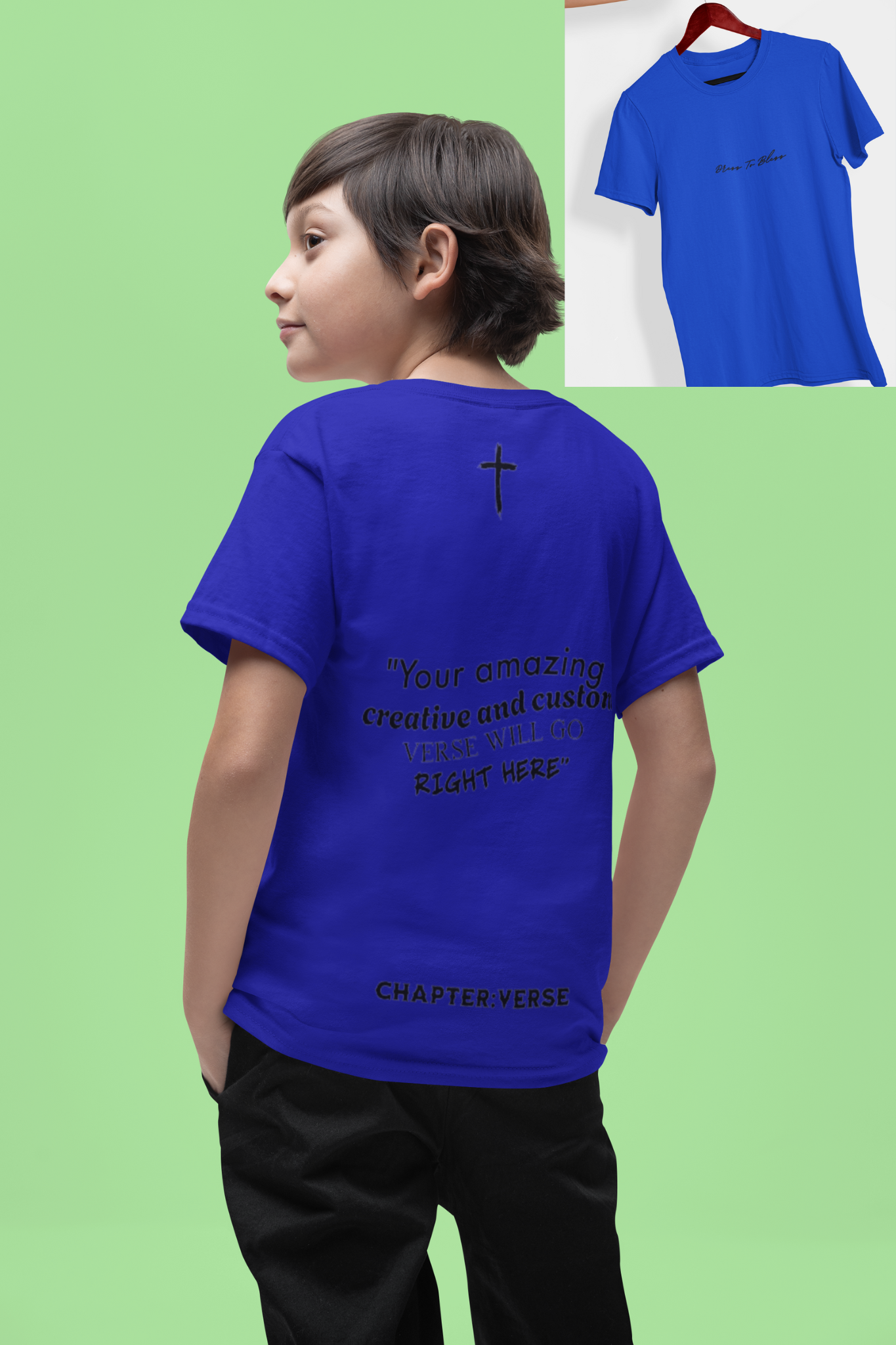Custom Verse Only Youth “Dress To Bless” Cursive Logo Unisex T-Shirts