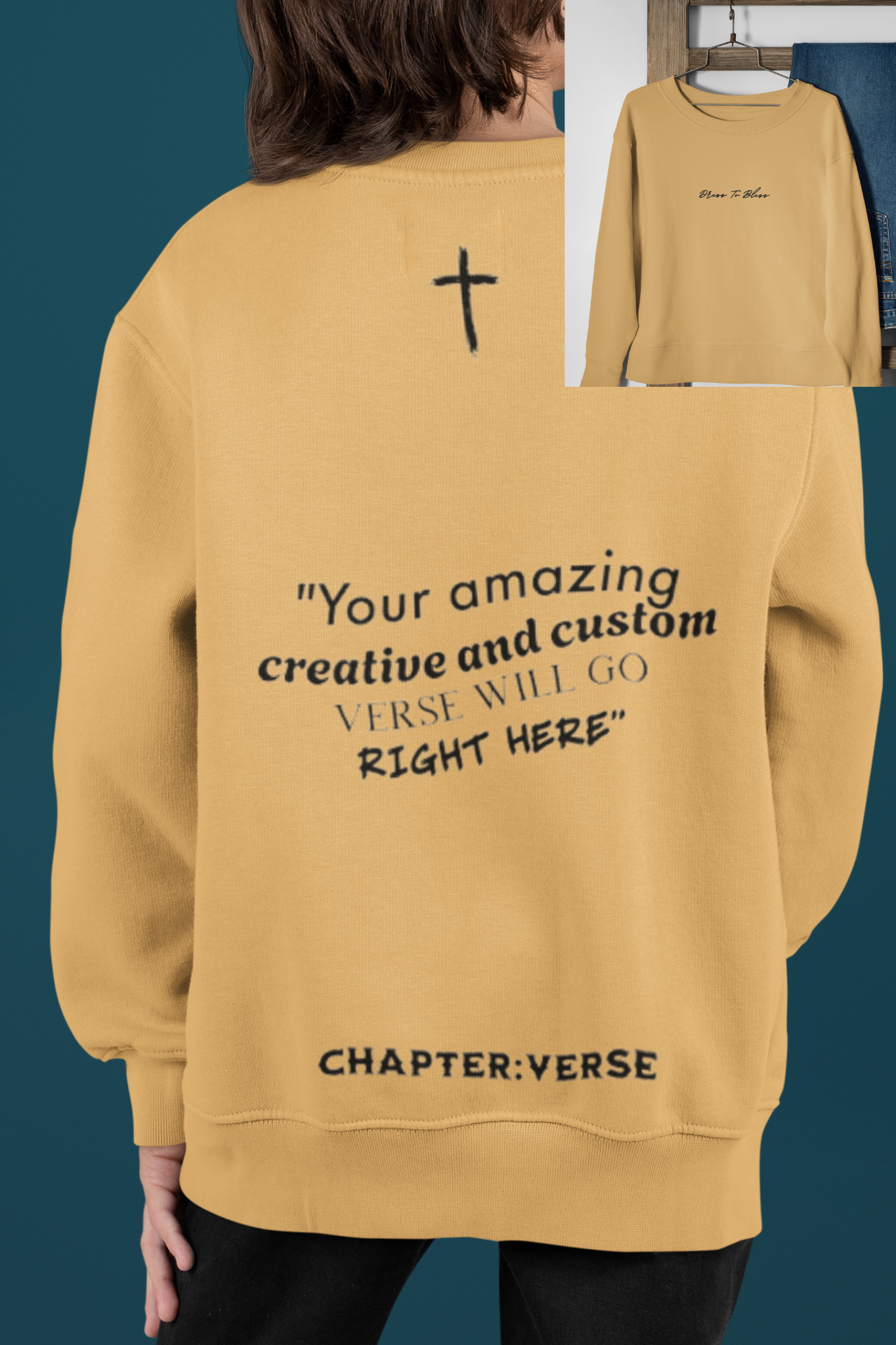 Custom Verse Only Youth “Dress To Bless” Cursive Logo Unisex Crewnecks