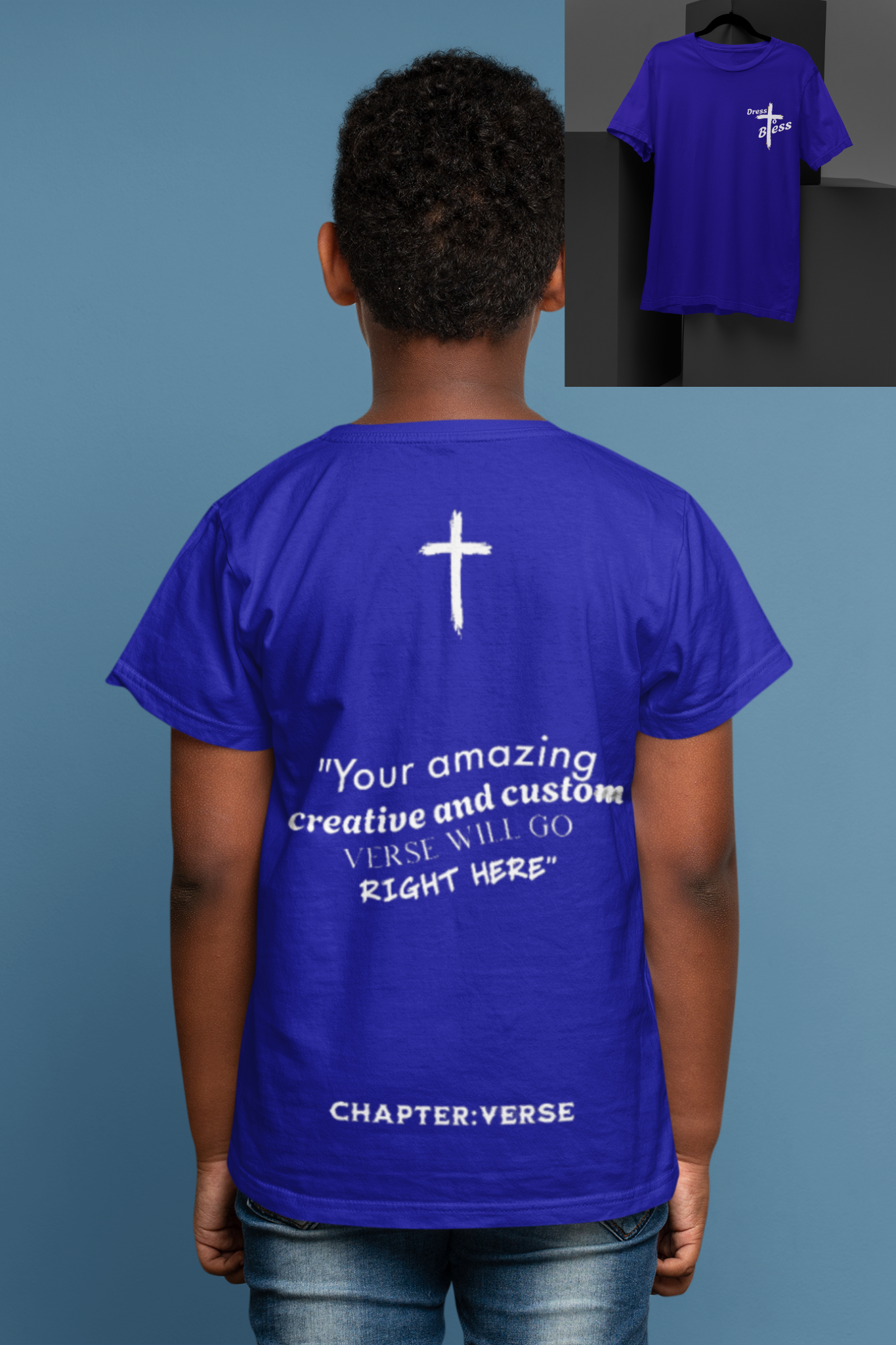 Custom Verse Only Youth “Dress To Bless” Cross Logo Unisex T-shirts