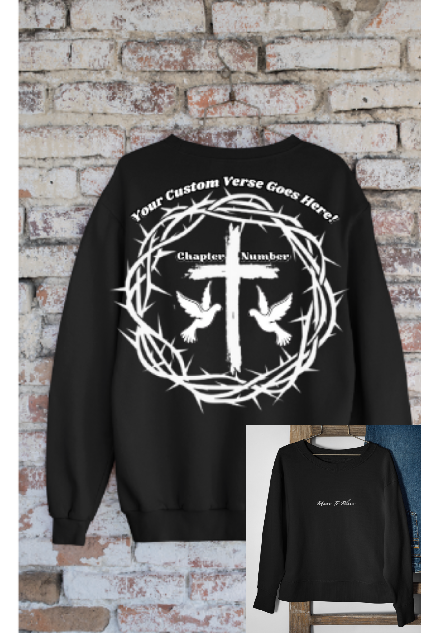 Custom Adult “Dress To Bless” Cursive Logo Unisex Crewnecks