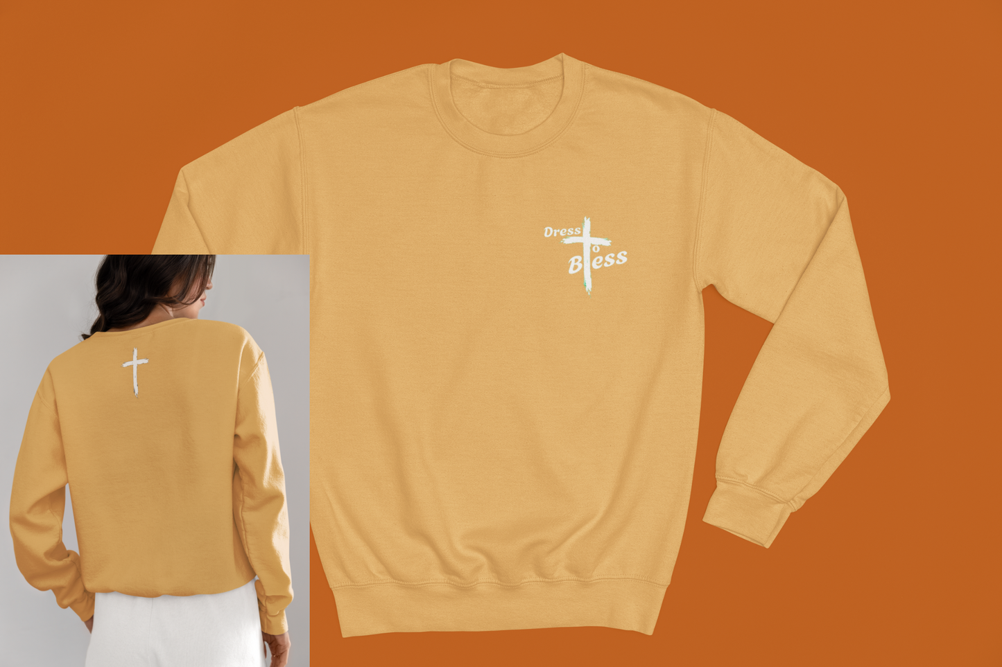 Adult “Dress To Bless” Cross Logo Unisex Crewnecks