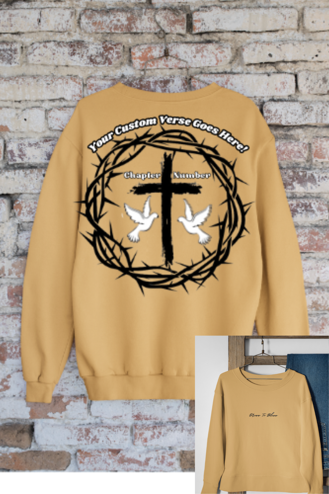 Custom Adult “Dress To Bless” Cursive Logo Unisex Crewnecks