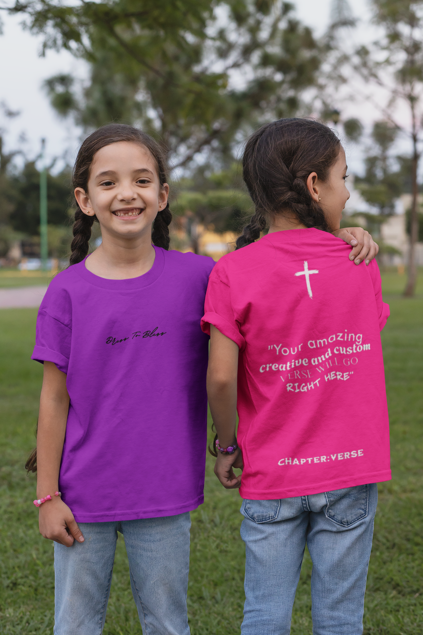 Custom Verse Only Youth “Dress To Bless” Cross Logo Unisex T-shirts