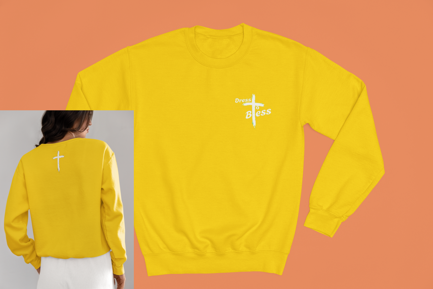 Adult “Dress To Bless” Cross Logo Unisex Crewnecks