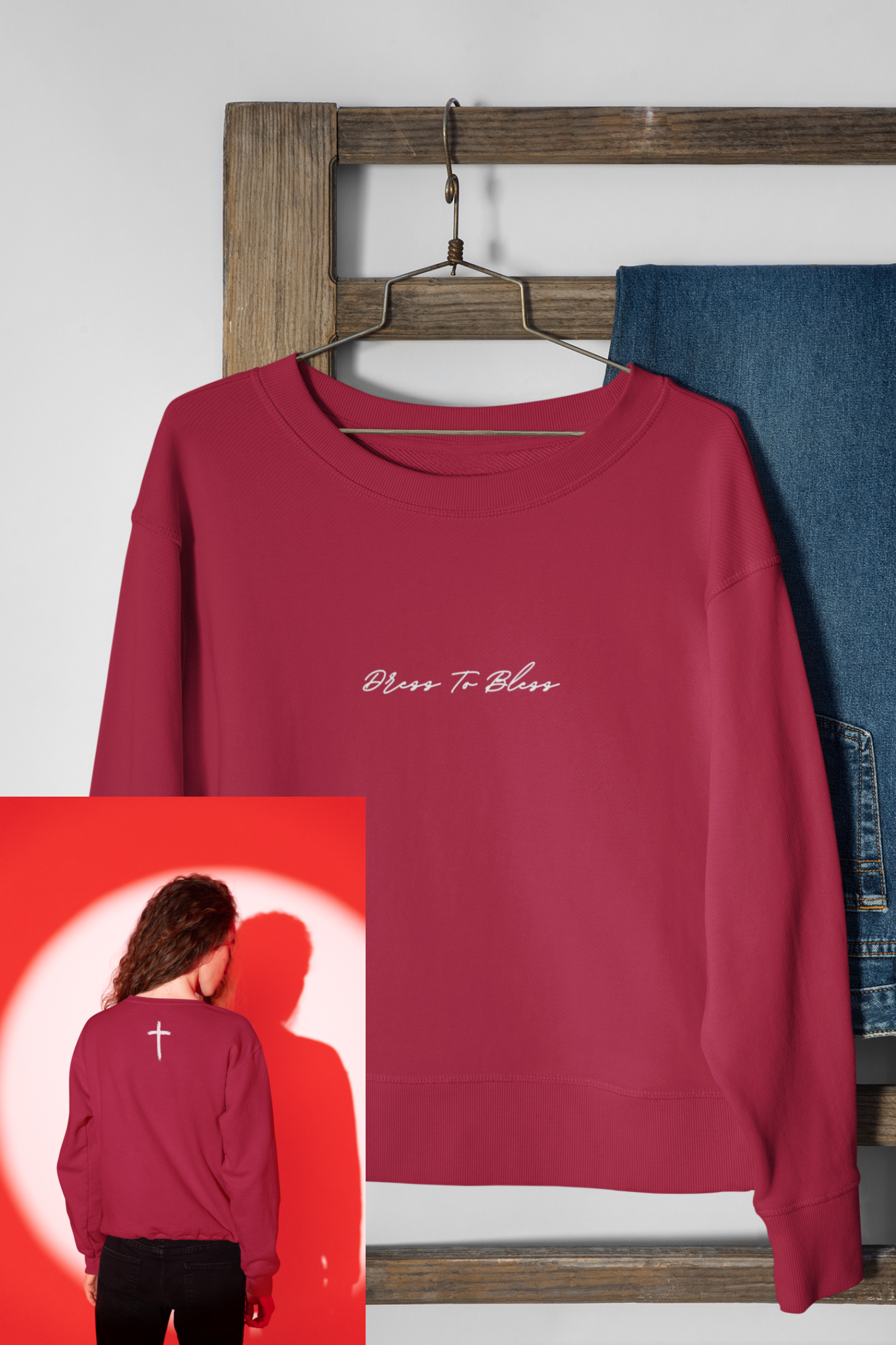 Adult “Dress To Bless” Cursive Logo Unisex Crewnecks