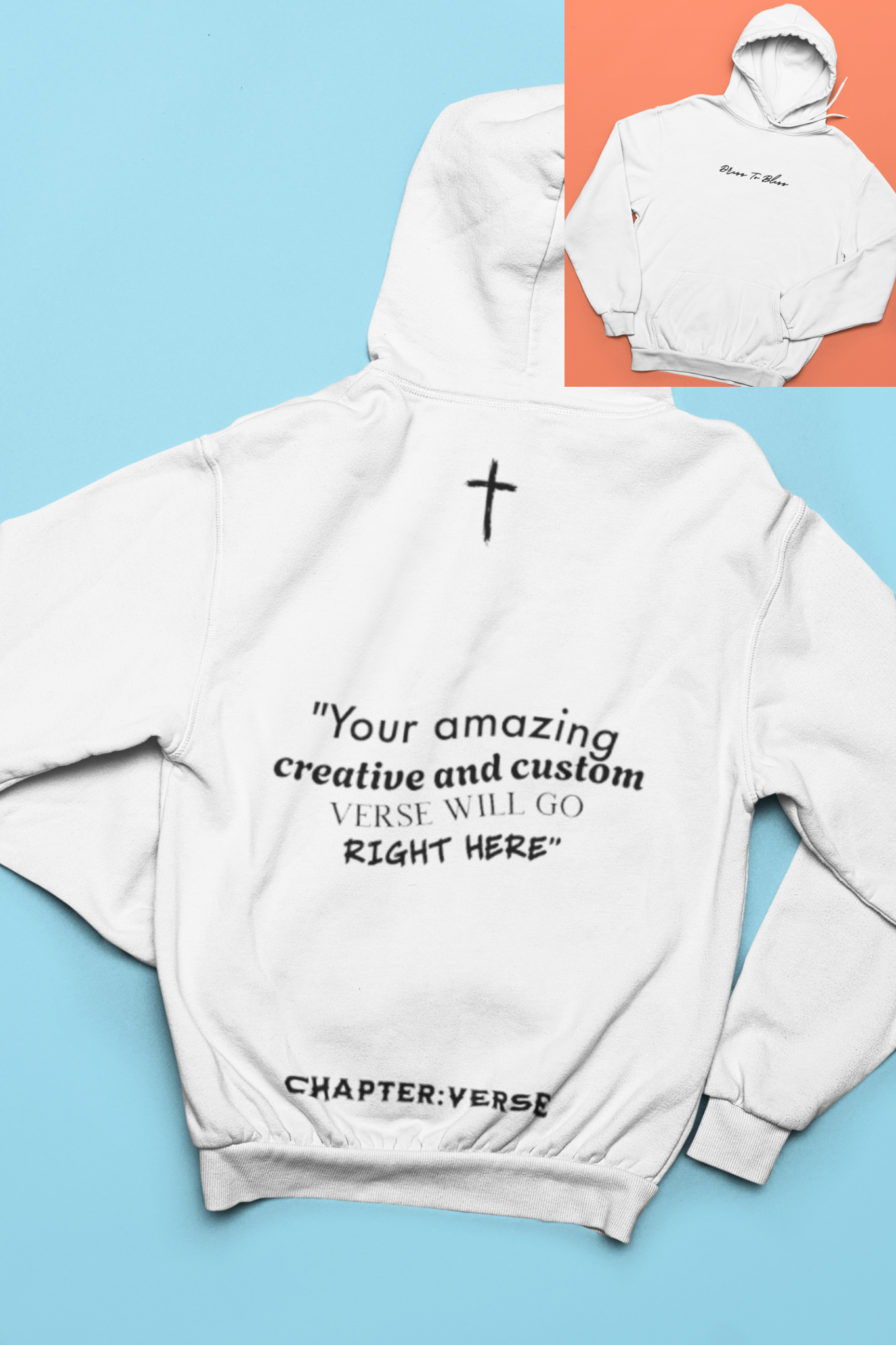 Custom Verse Only Adult “Dress To Bless” Cursive Logo Unisex Hoodies