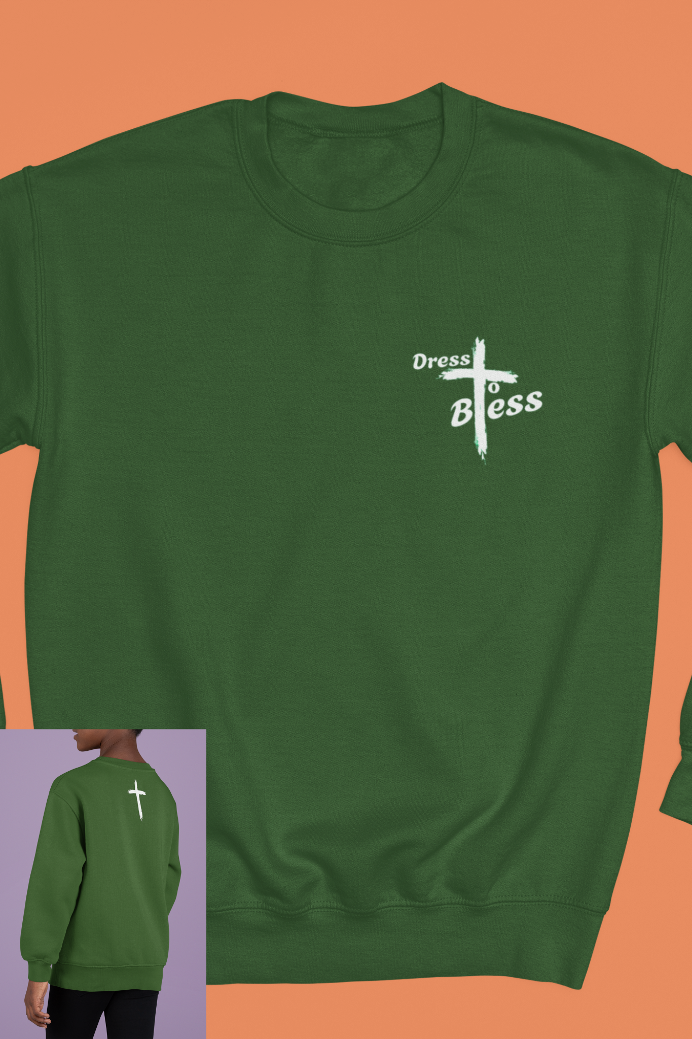 Youth Dress To Bless Cross Logo Unisex Crewneck