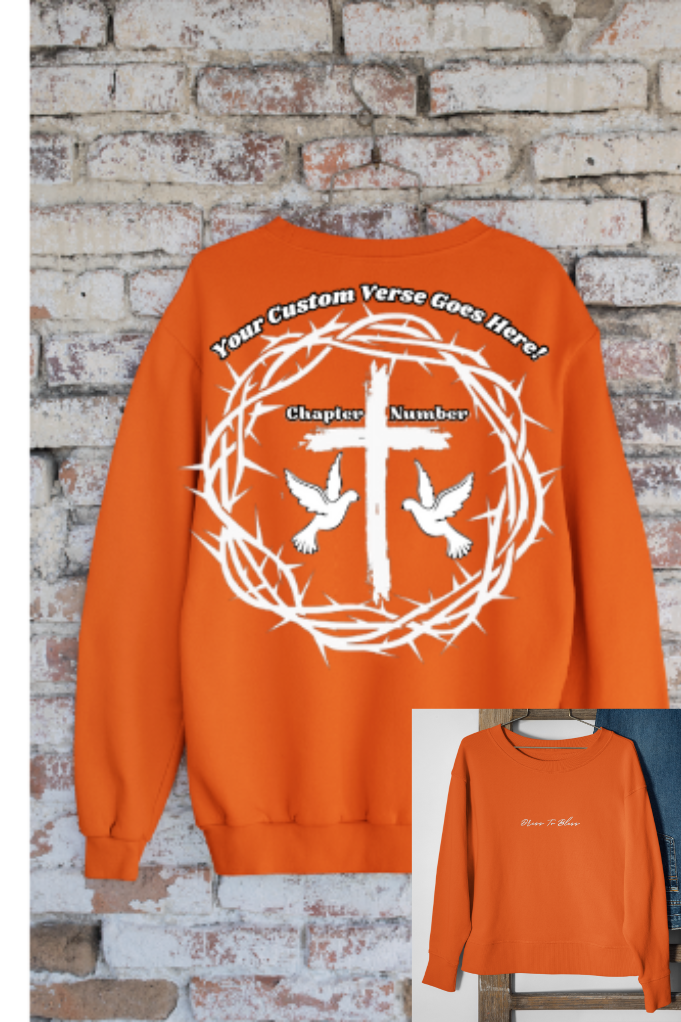 Custom Adult “Dress To Bless” Cursive Logo Unisex Crewnecks