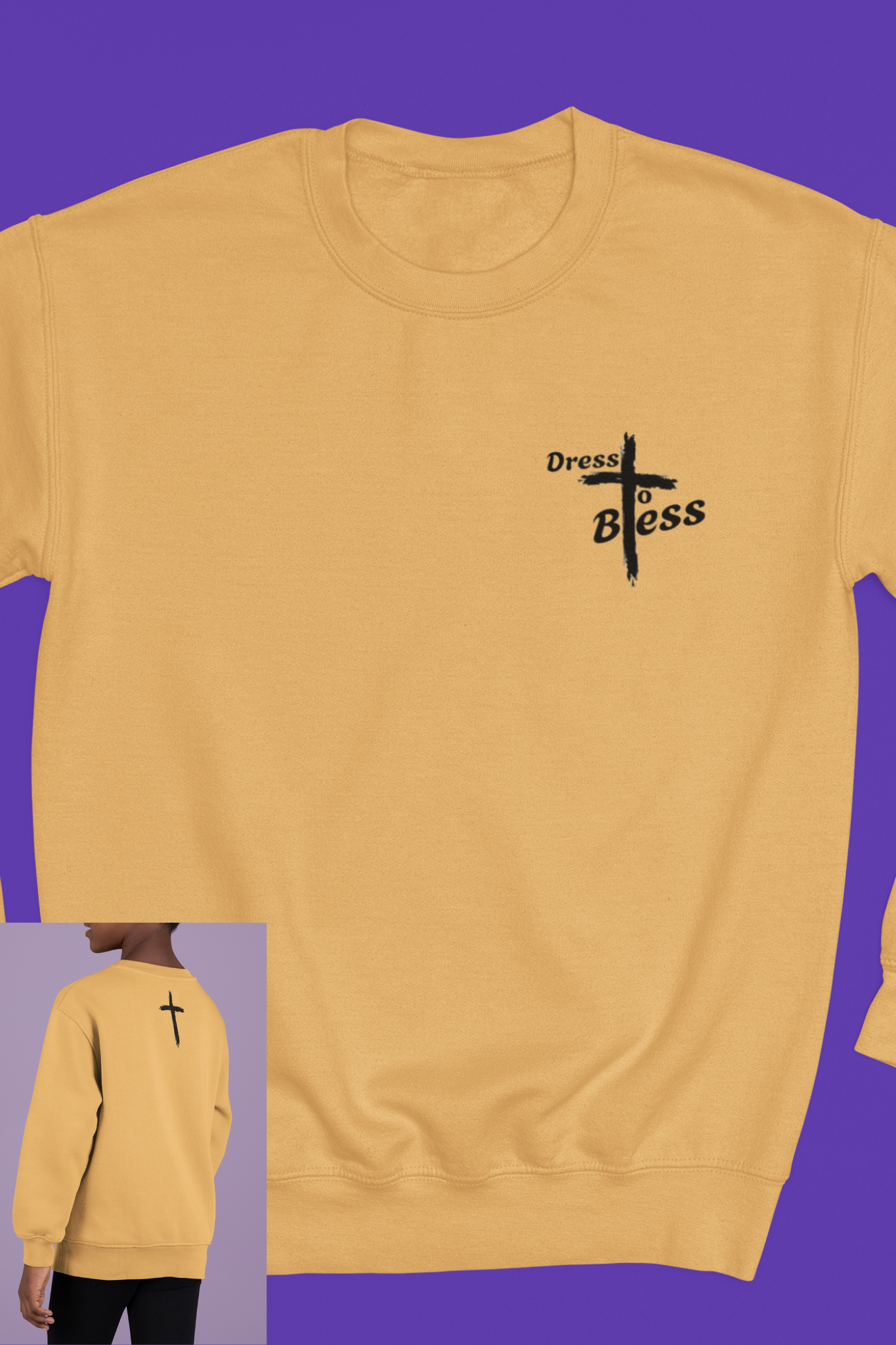 Youth Dress To Bless Cross Logo Unisex Crewneck