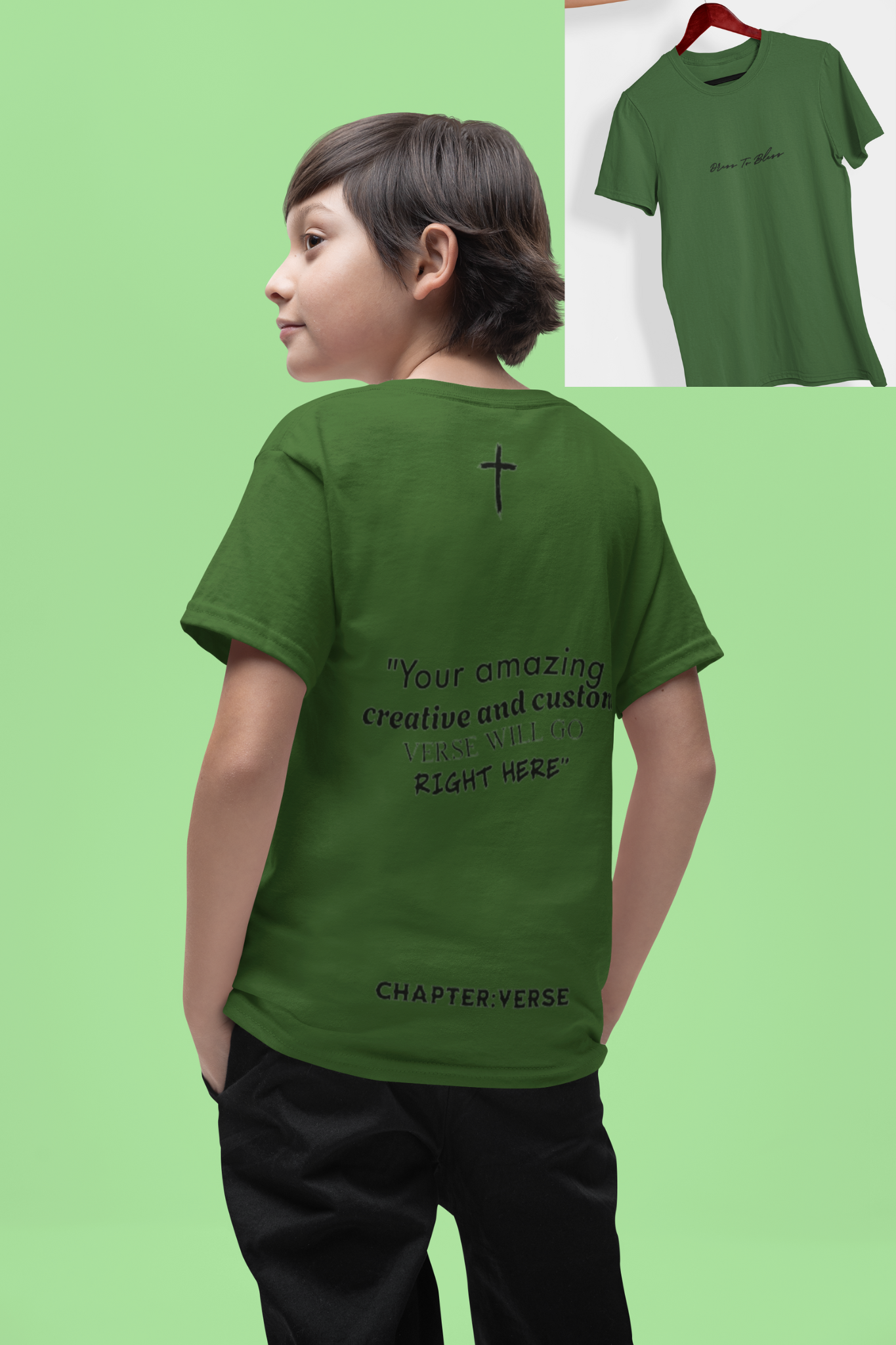 Custom Verse Only Youth “Dress To Bless” Cursive Logo Unisex T-Shirts