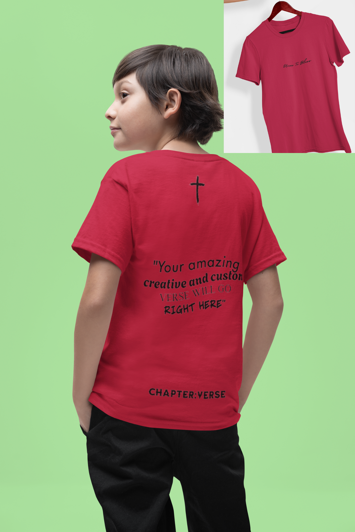 Custom Verse Only Youth “Dress To Bless” Cursive Logo Unisex T-Shirts
