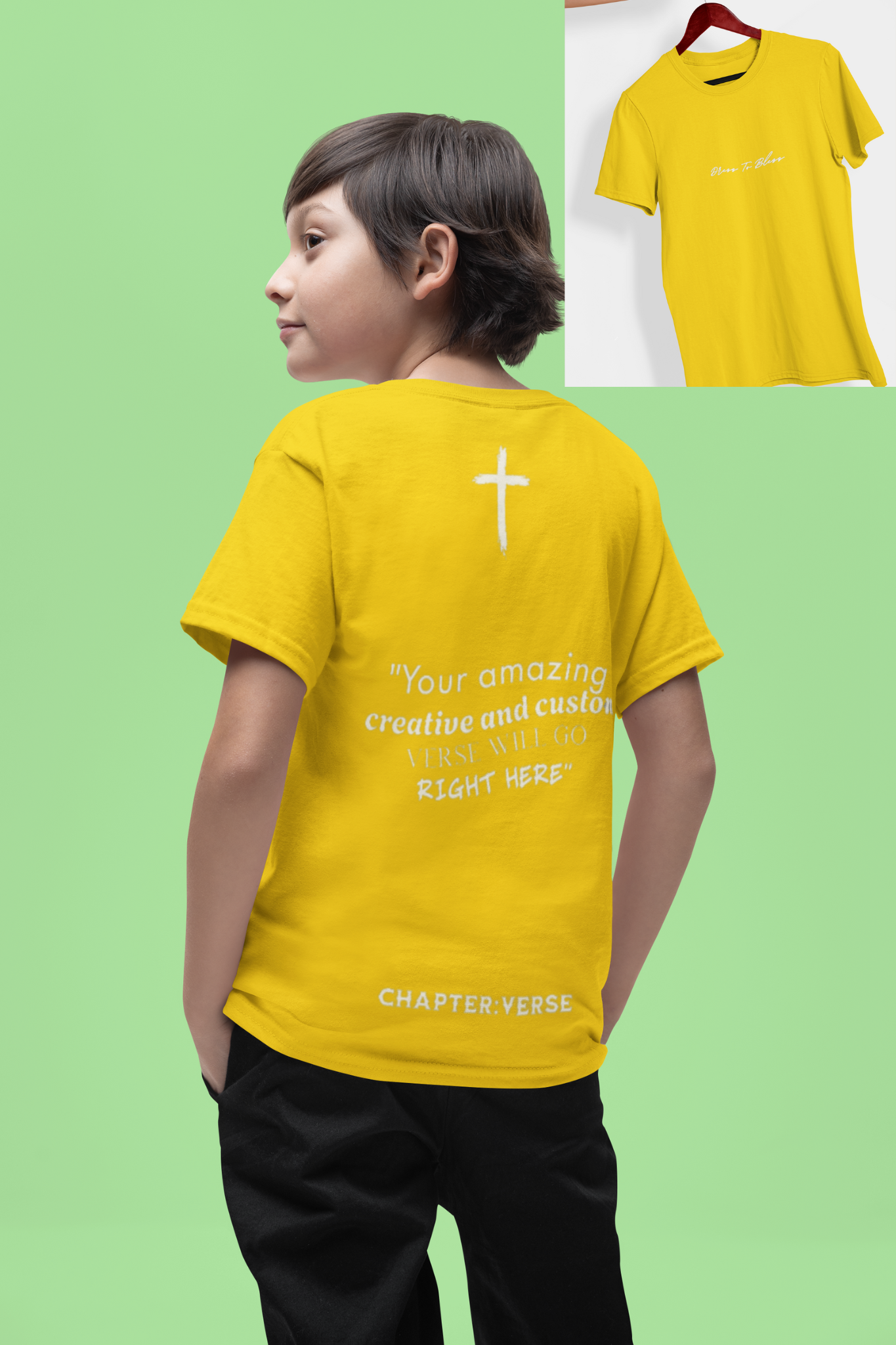 Custom Verse Only Youth “Dress To Bless” Cursive Logo Unisex T-Shirts