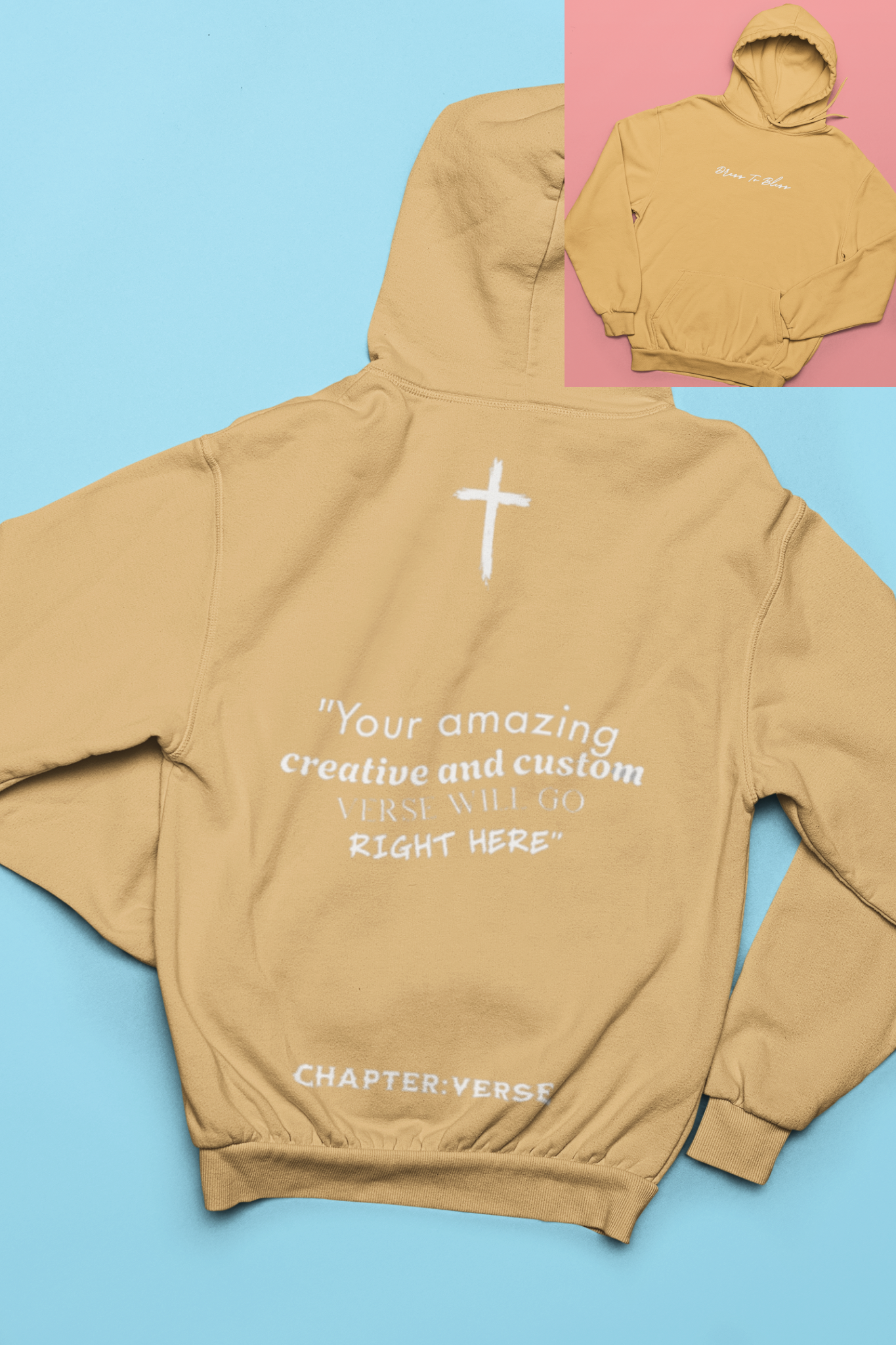 Custom Verse Only Adult “Dress To Bless” Cursive Logo Unisex Hoodies