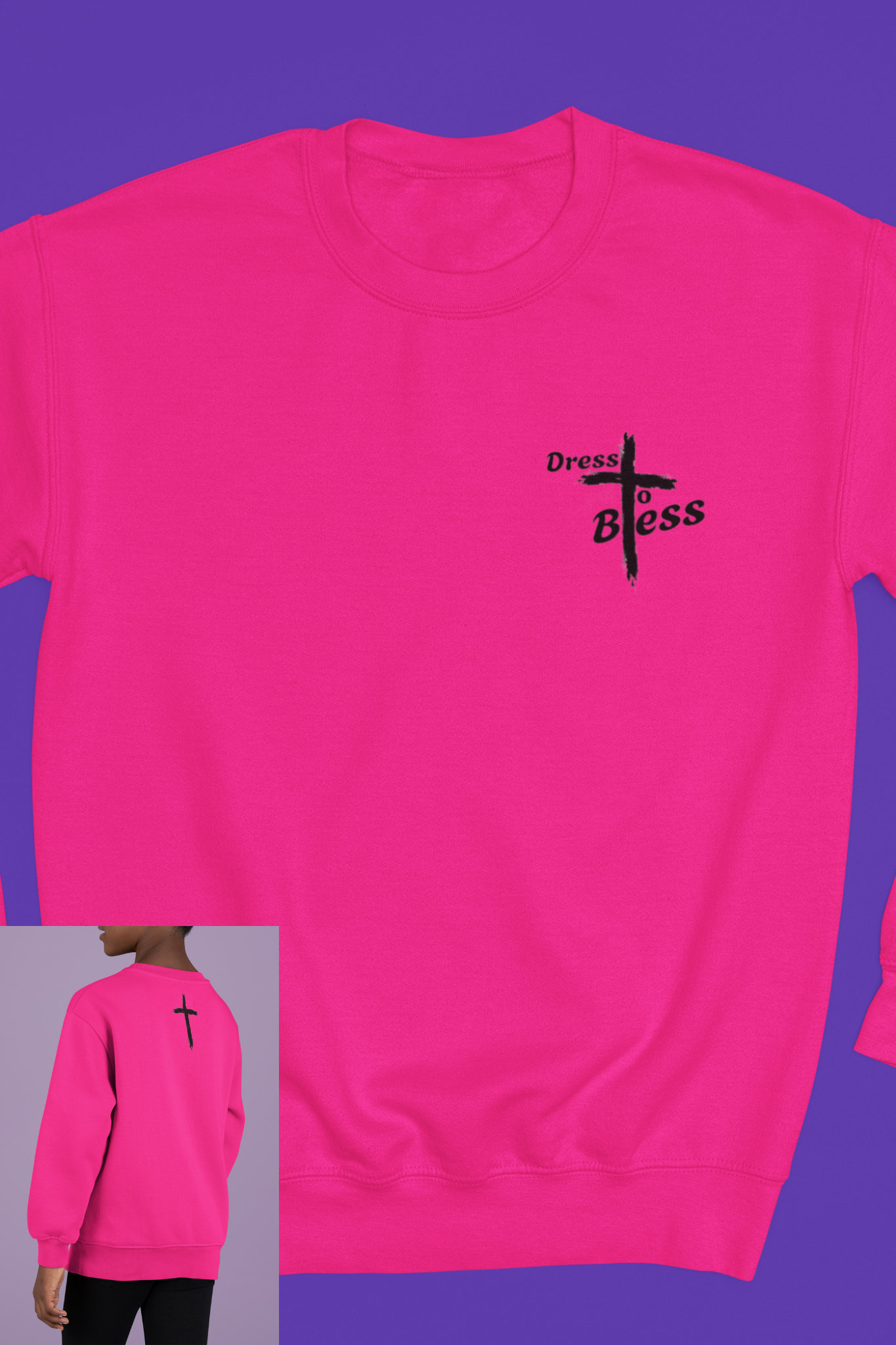 Youth Dress To Bless Cross Logo Unisex Crewneck