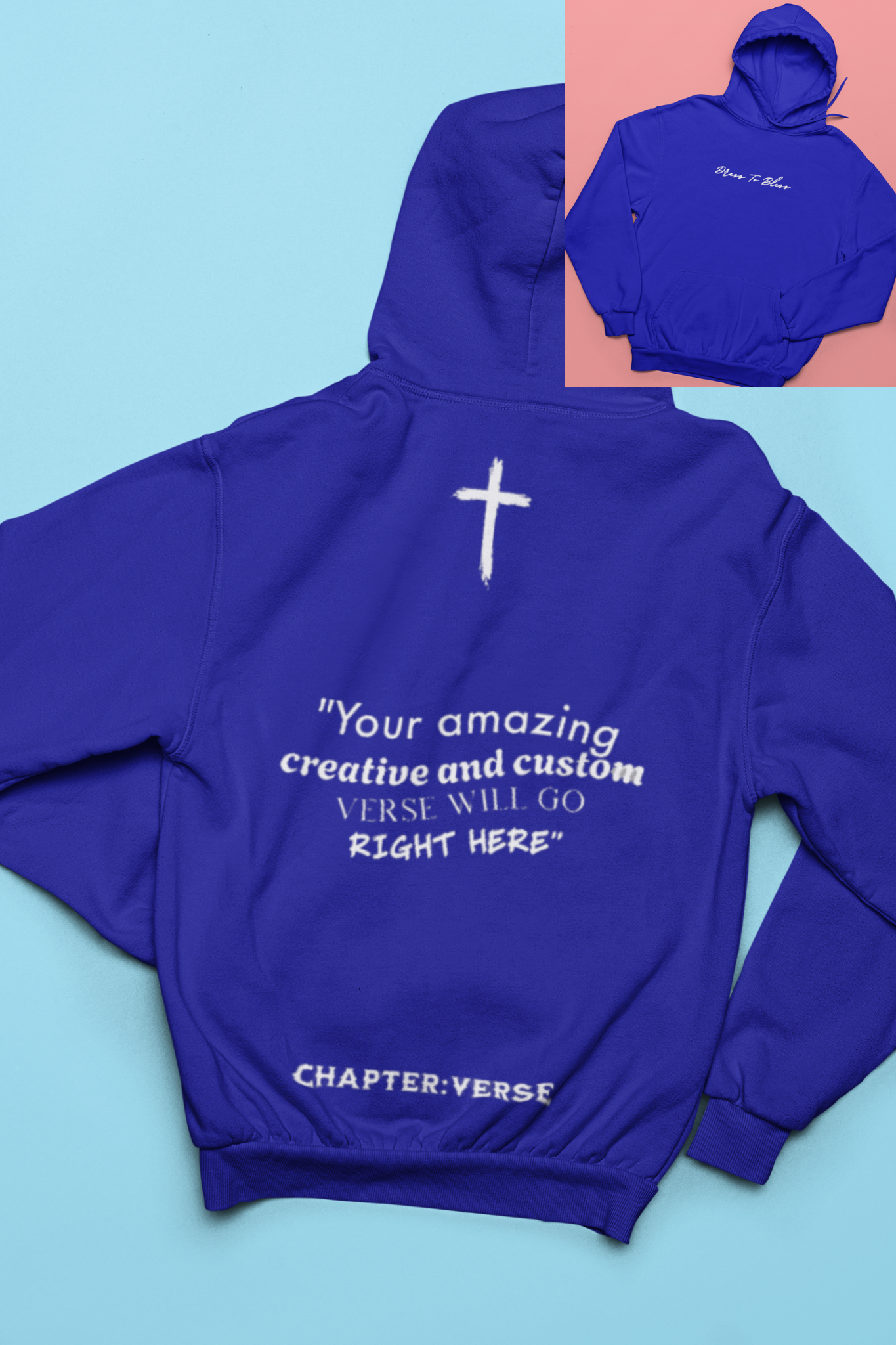 Custom Verse Only Adult “Dress To Bless” Cursive Logo Unisex Hoodies