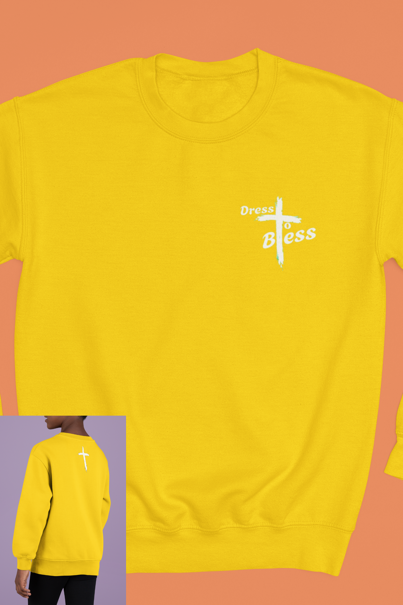 Youth Dress To Bless Cross Logo Unisex Crewneck