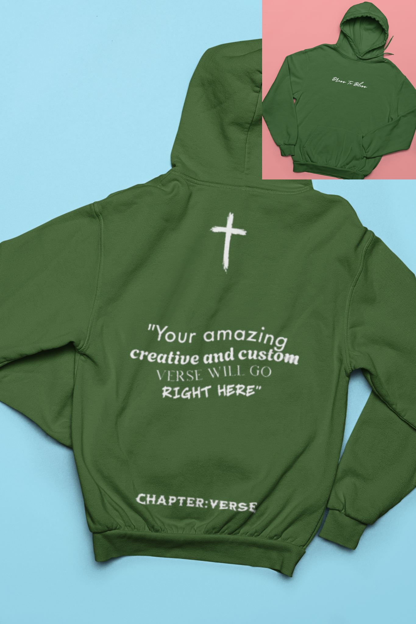 Custom Verse Only Adult “Dress To Bless” Cursive Logo Unisex Hoodies