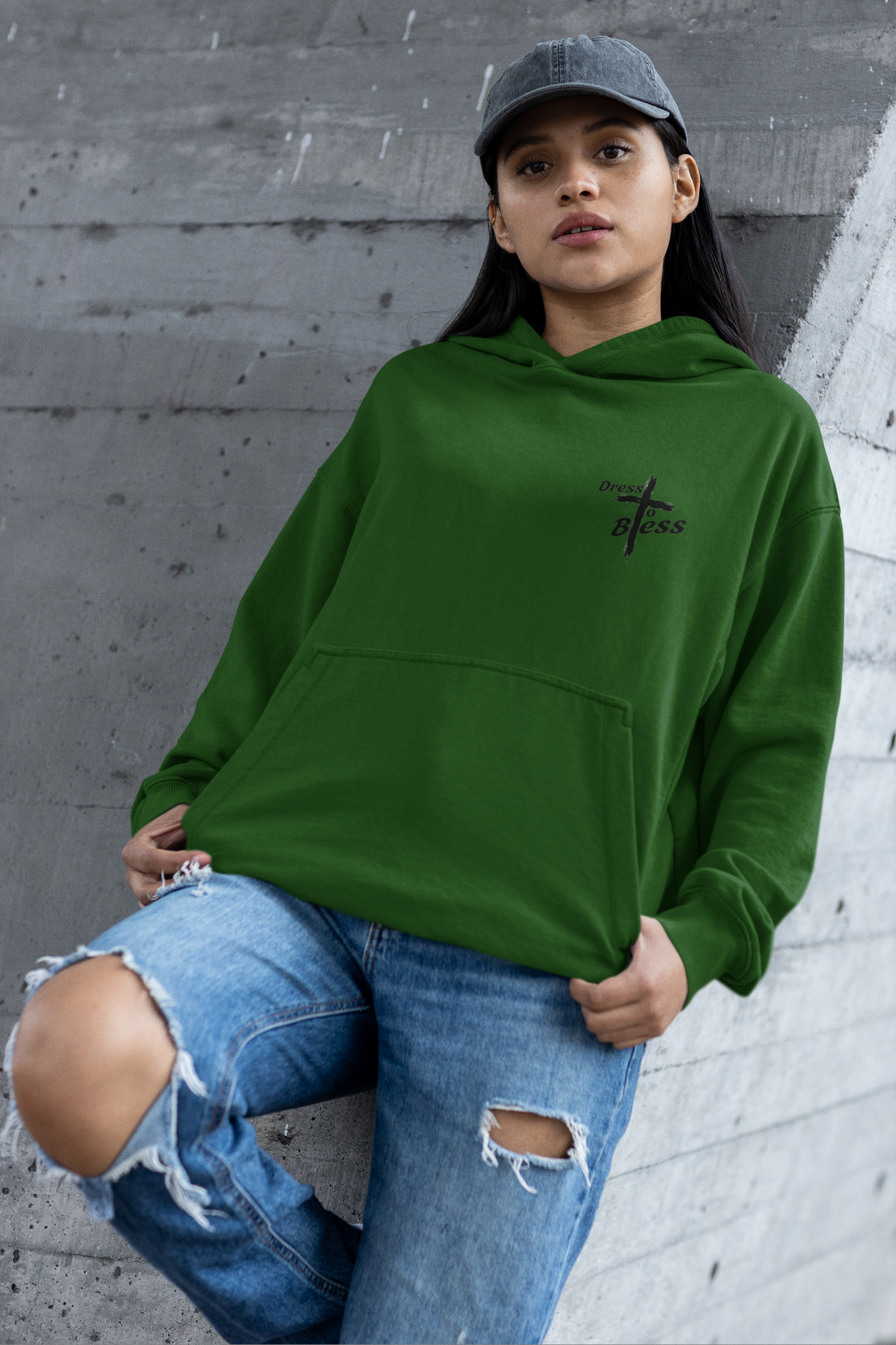 Custom Adult “Dress To Bless” Cross Logo Unisex Hoodies