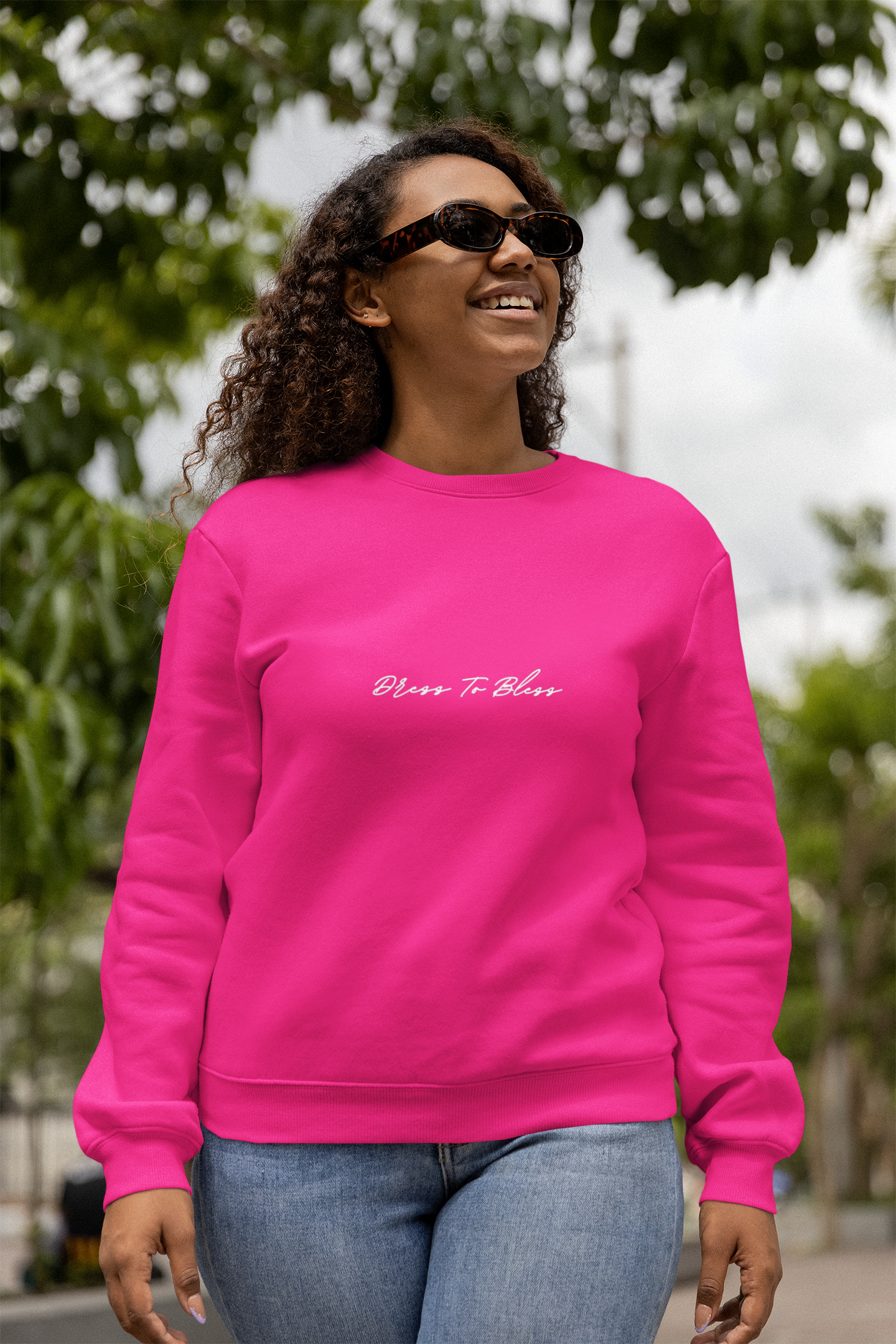 Adult “Dress To Bless” Cursive Logo Unisex Crewnecks