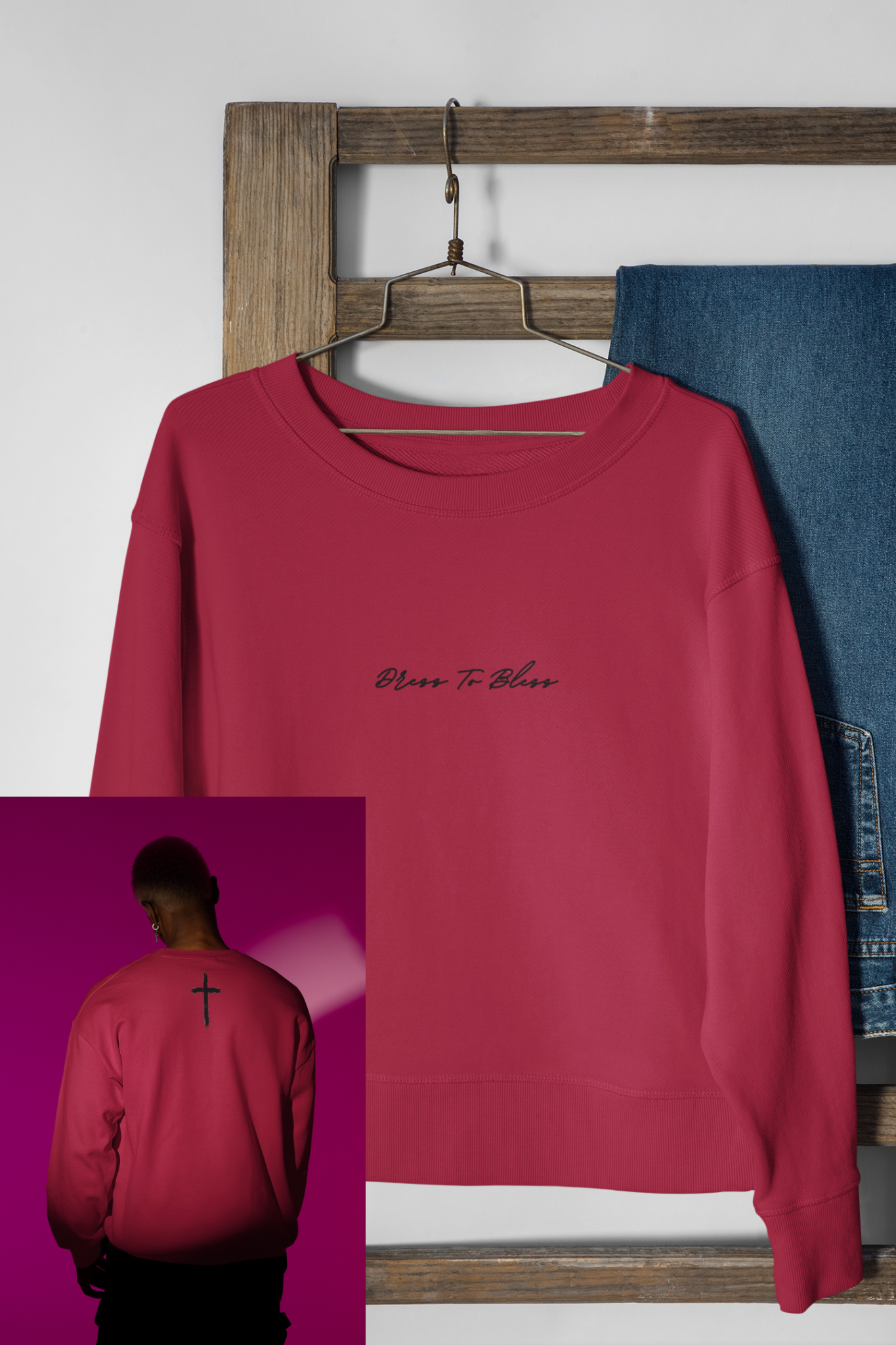 Adult “Dress To Bless” Cursive Logo Unisex Crewnecks