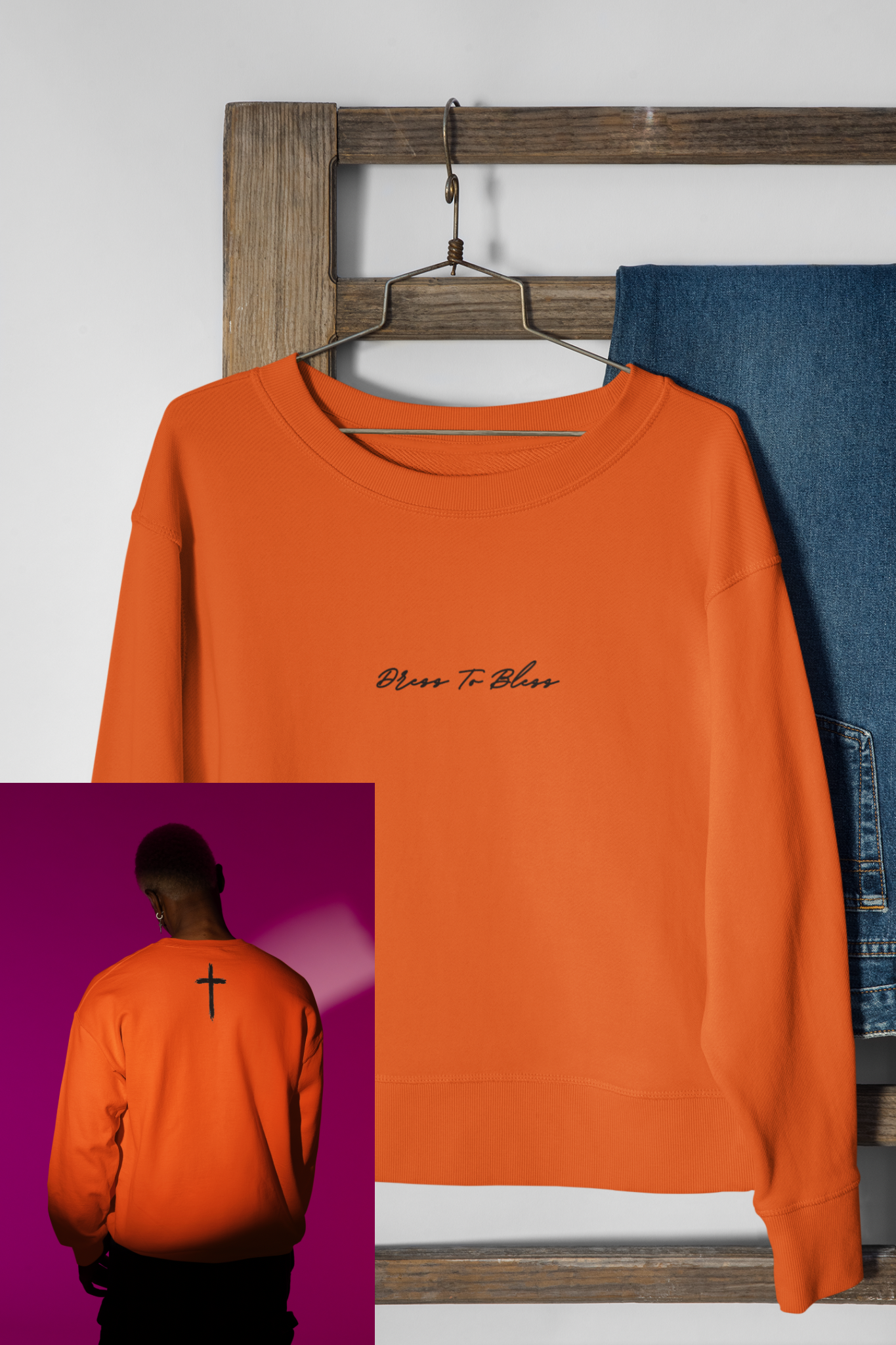 Adult “Dress To Bless” Cursive Logo Unisex Crewnecks