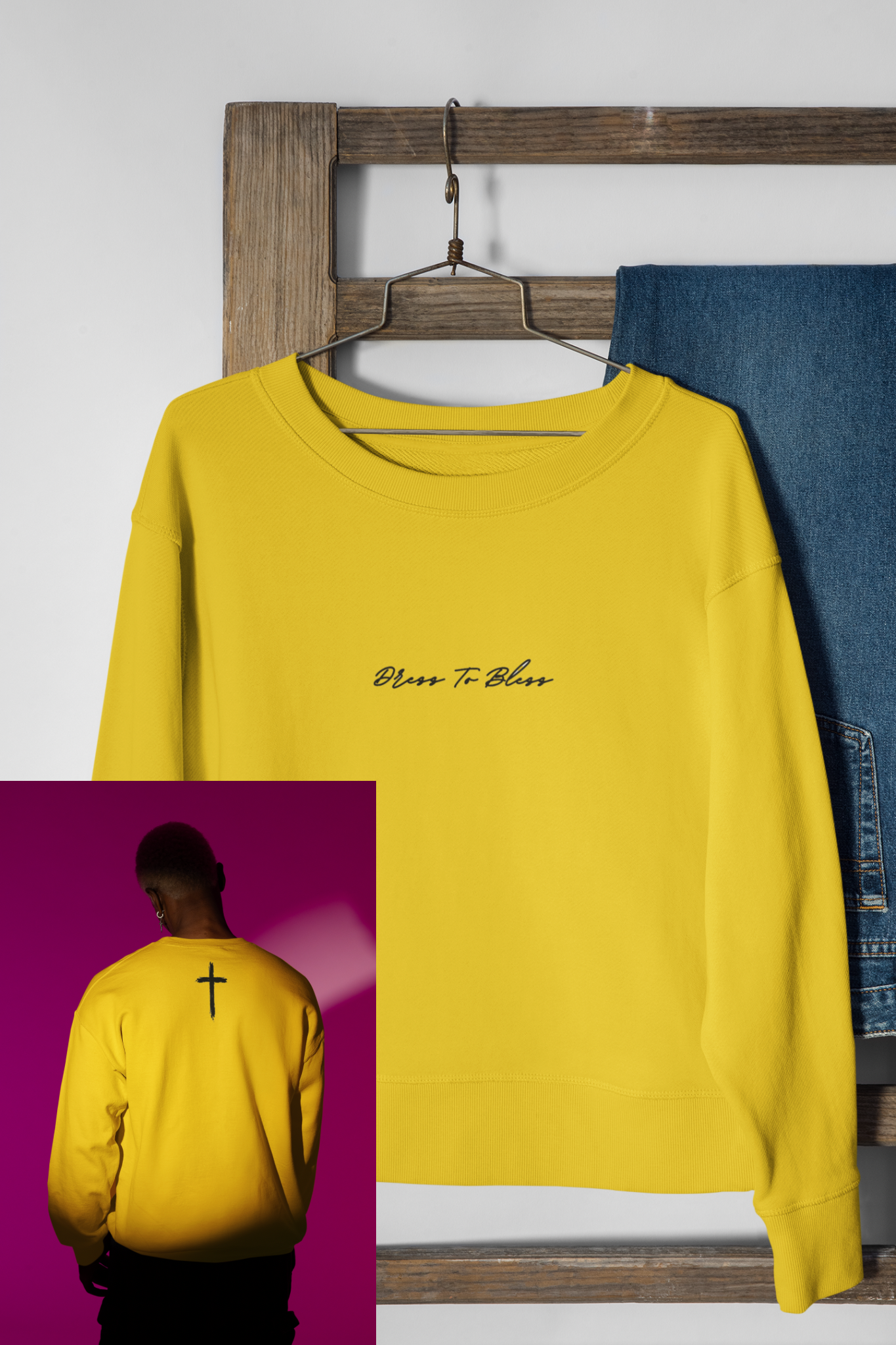 Adult “Dress To Bless” Cursive Logo Unisex Crewnecks