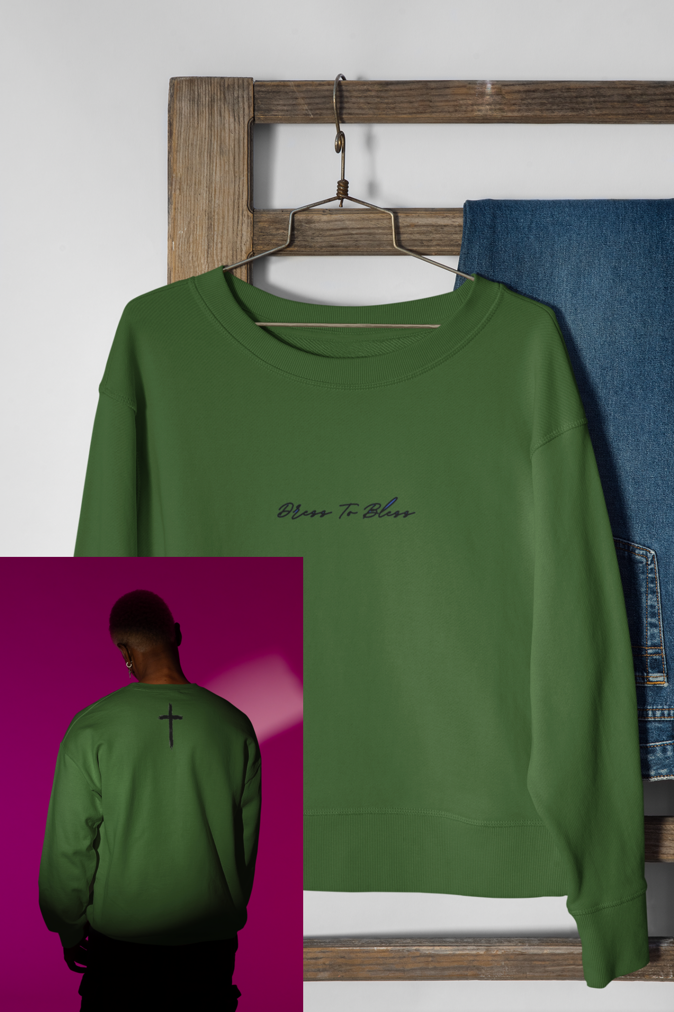 Adult “Dress To Bless” Cursive Logo Unisex Crewnecks