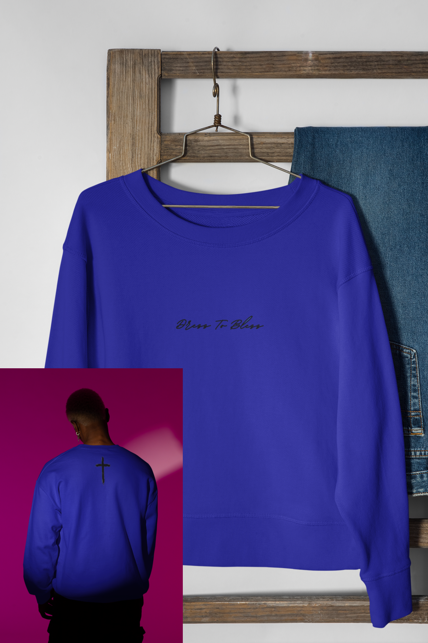 Adult “Dress To Bless” Cursive Logo Unisex Crewnecks