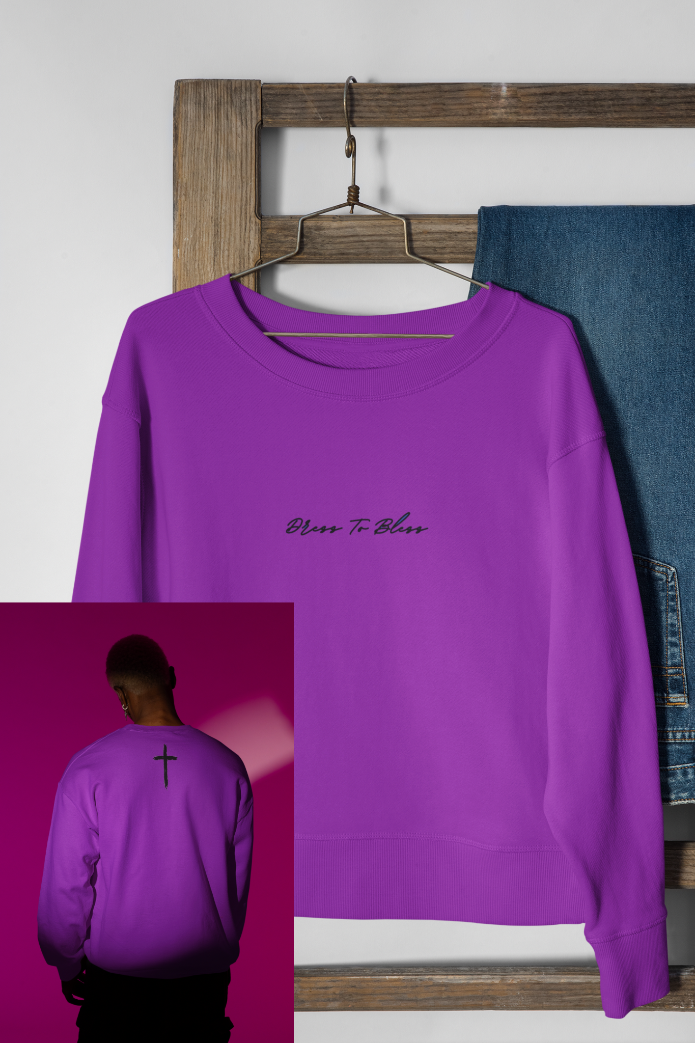 Adult “Dress To Bless” Cursive Logo Unisex Crewnecks